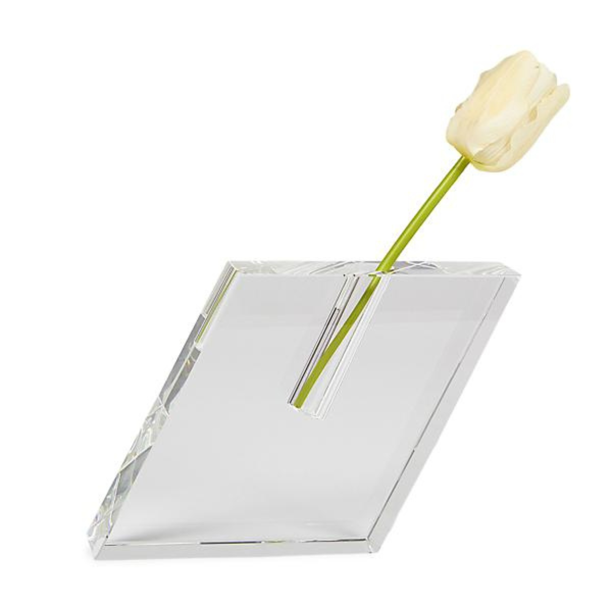 Crystal Angled Square Vase