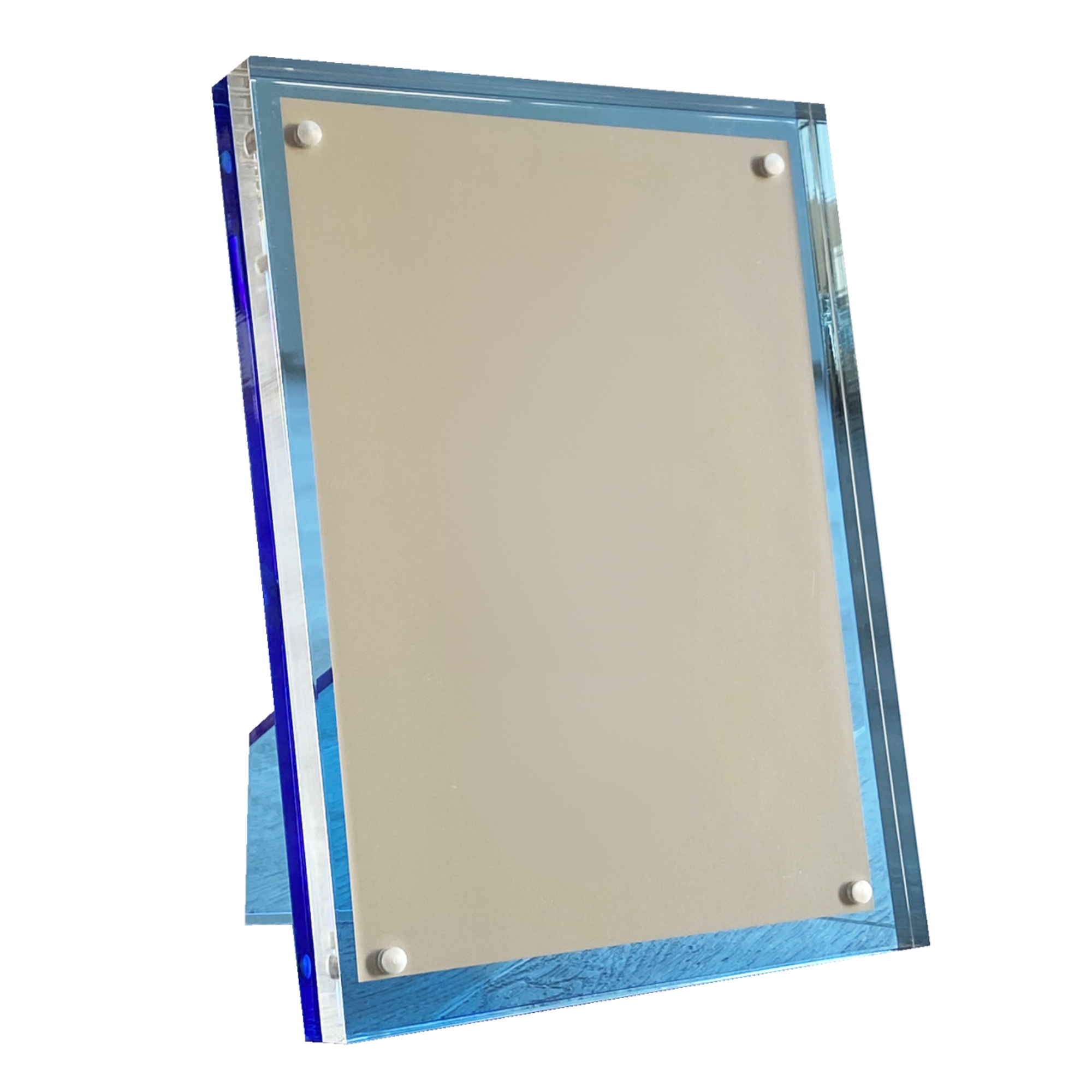 Lucite Frame with Blue Back