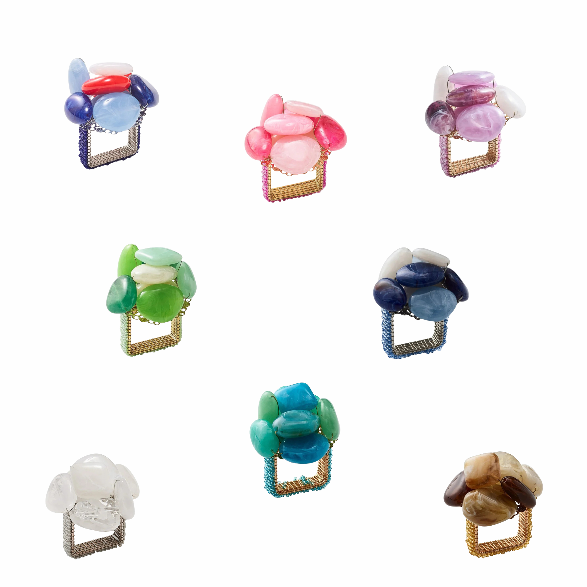 Sea Stone Napkin Rings - Set of 4