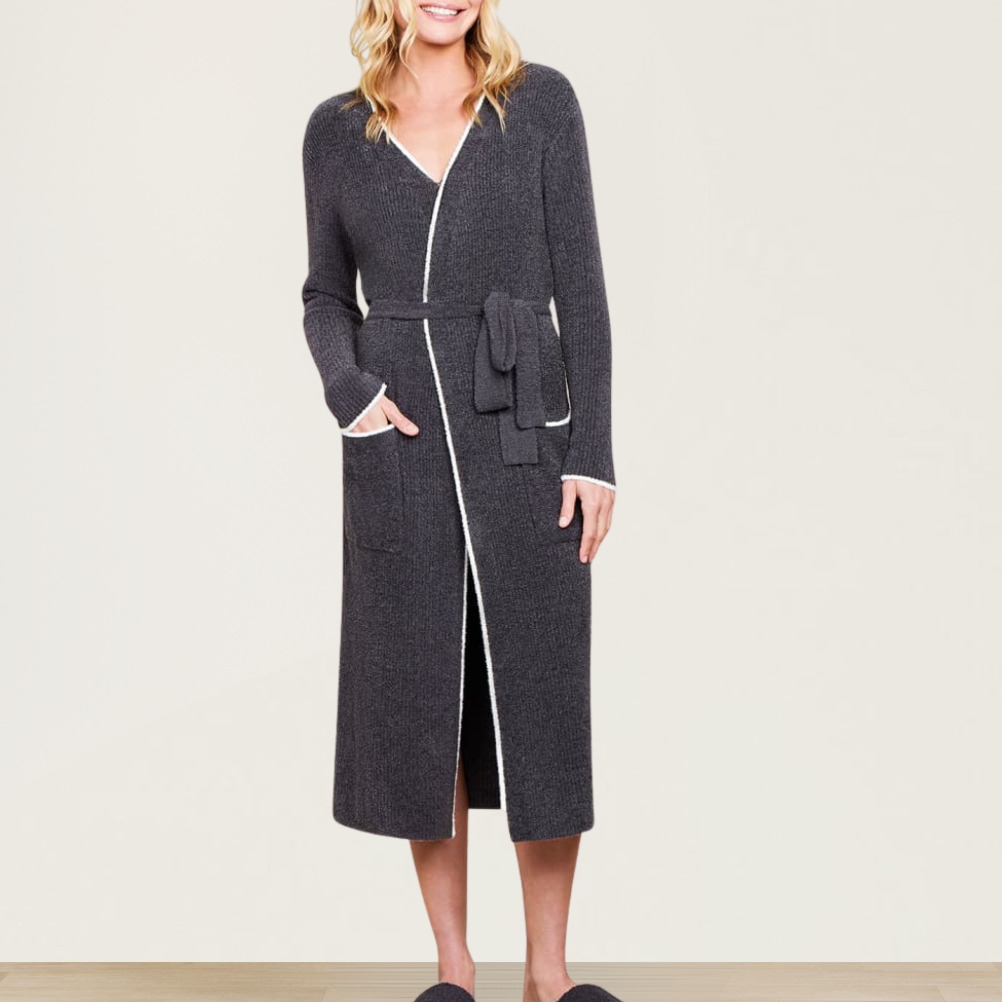 CozyChic Lite Contrast Ribbed Robe