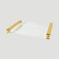 Clear Lucite Tray with Modern Gold Handles
