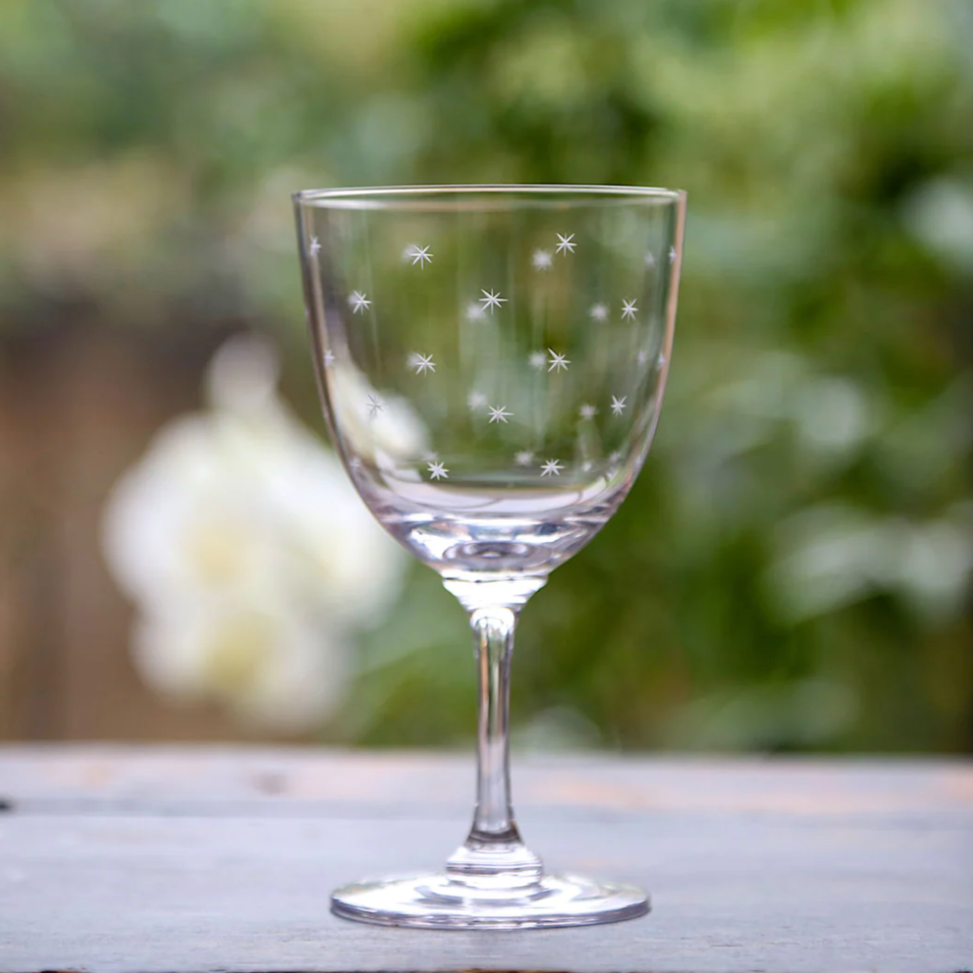 Crystal Wine Glasses With Stars Design