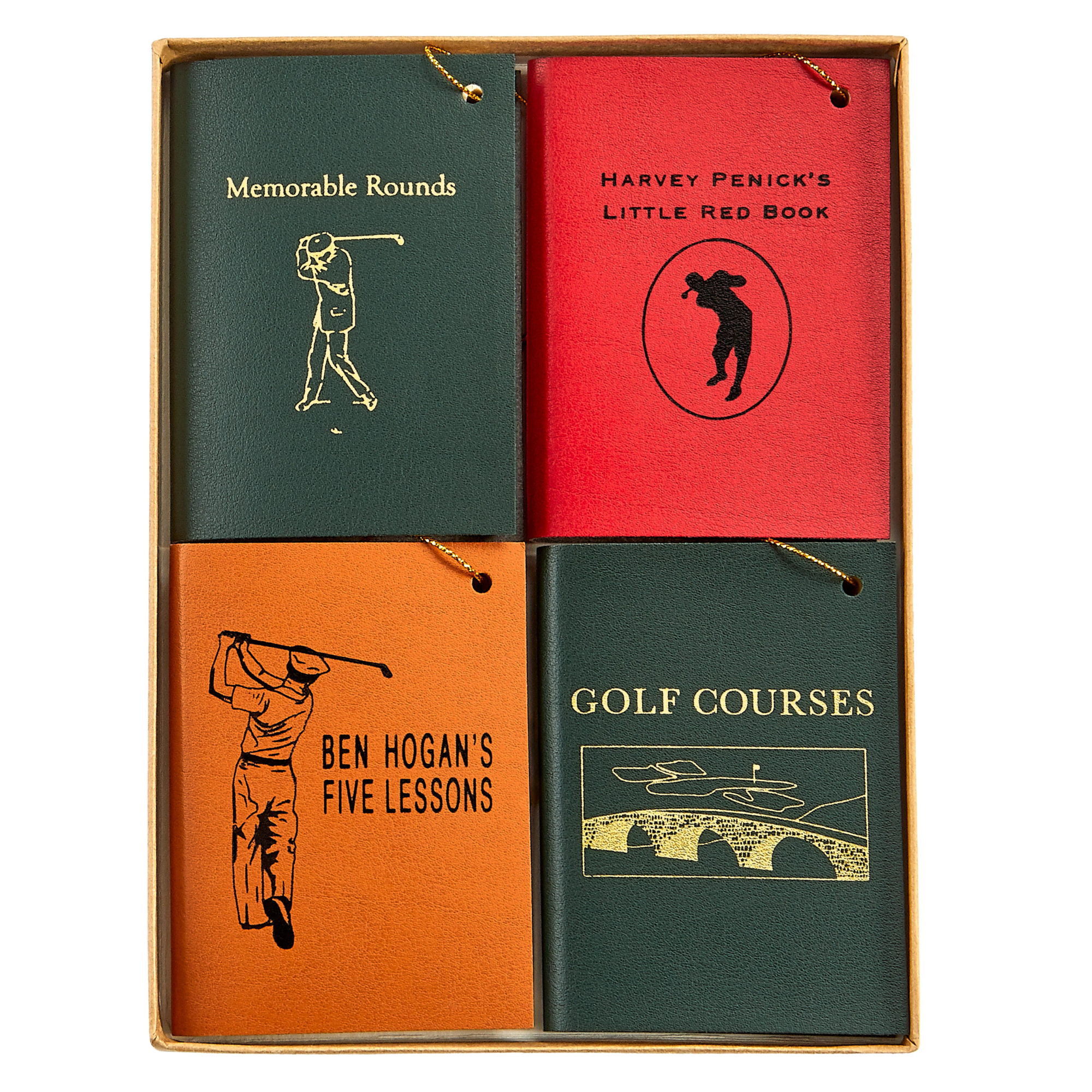 Mini Leather Ornaments: For the Golfer - Set of 4