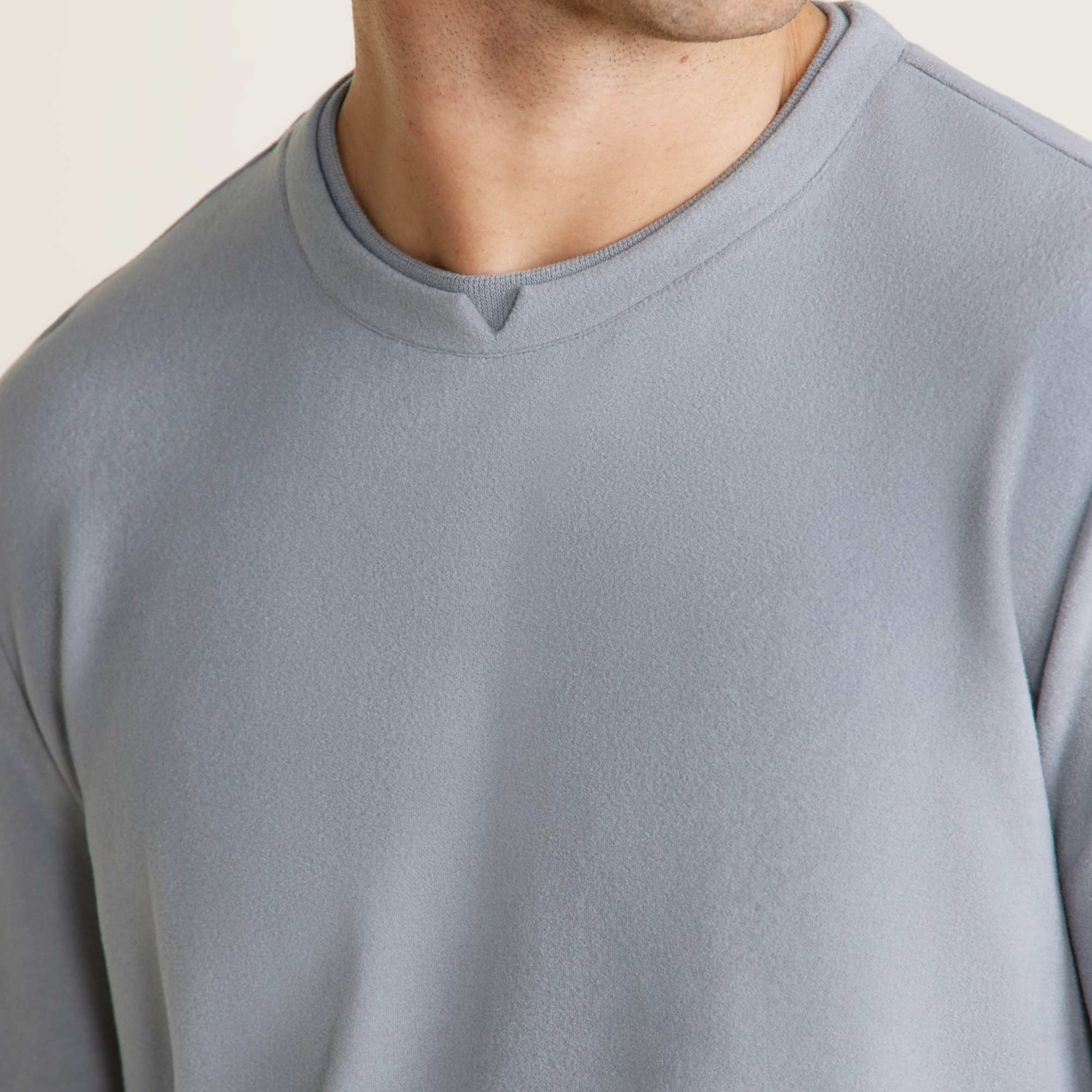 Malibu Collection Men's Brushed Fleece Split Neck Pullover