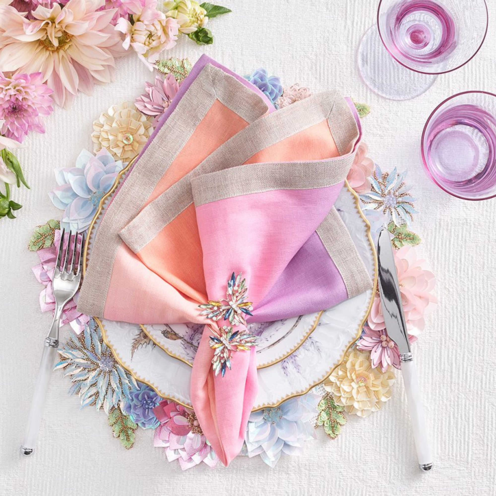 Dip Dye Napkin in Sorbet - Set of 4