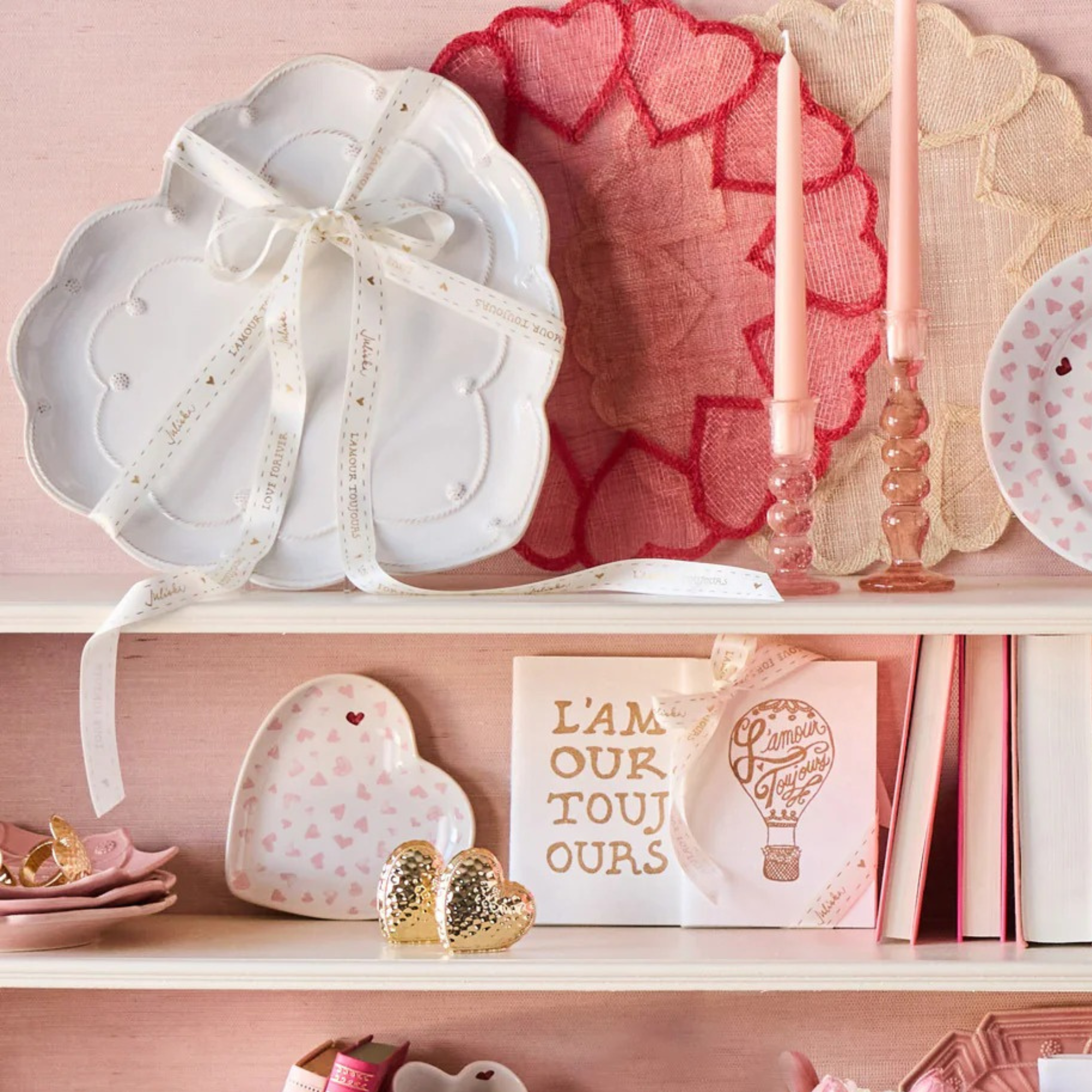 Berry & Thread 15" Heart Platter - Whitewash