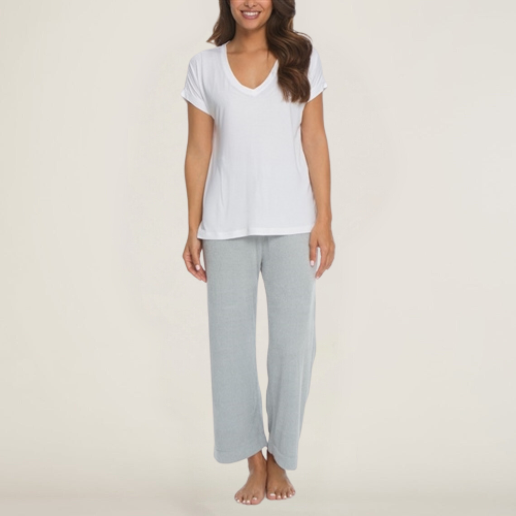 Malibu Collection Women's Modal Boxy V-Neck Tee