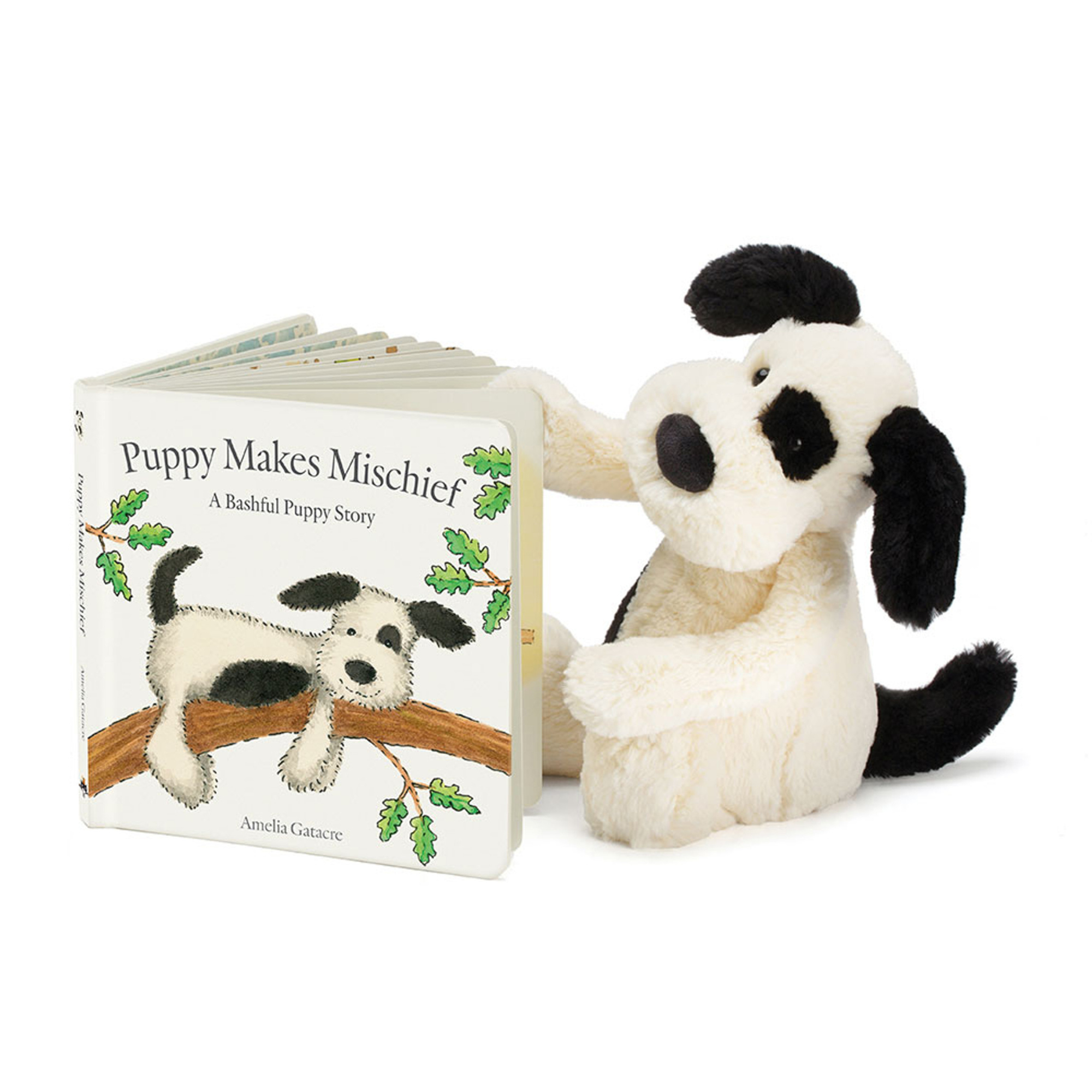 Puppy Makes Mischief Book & Bashful Puppy - Medium