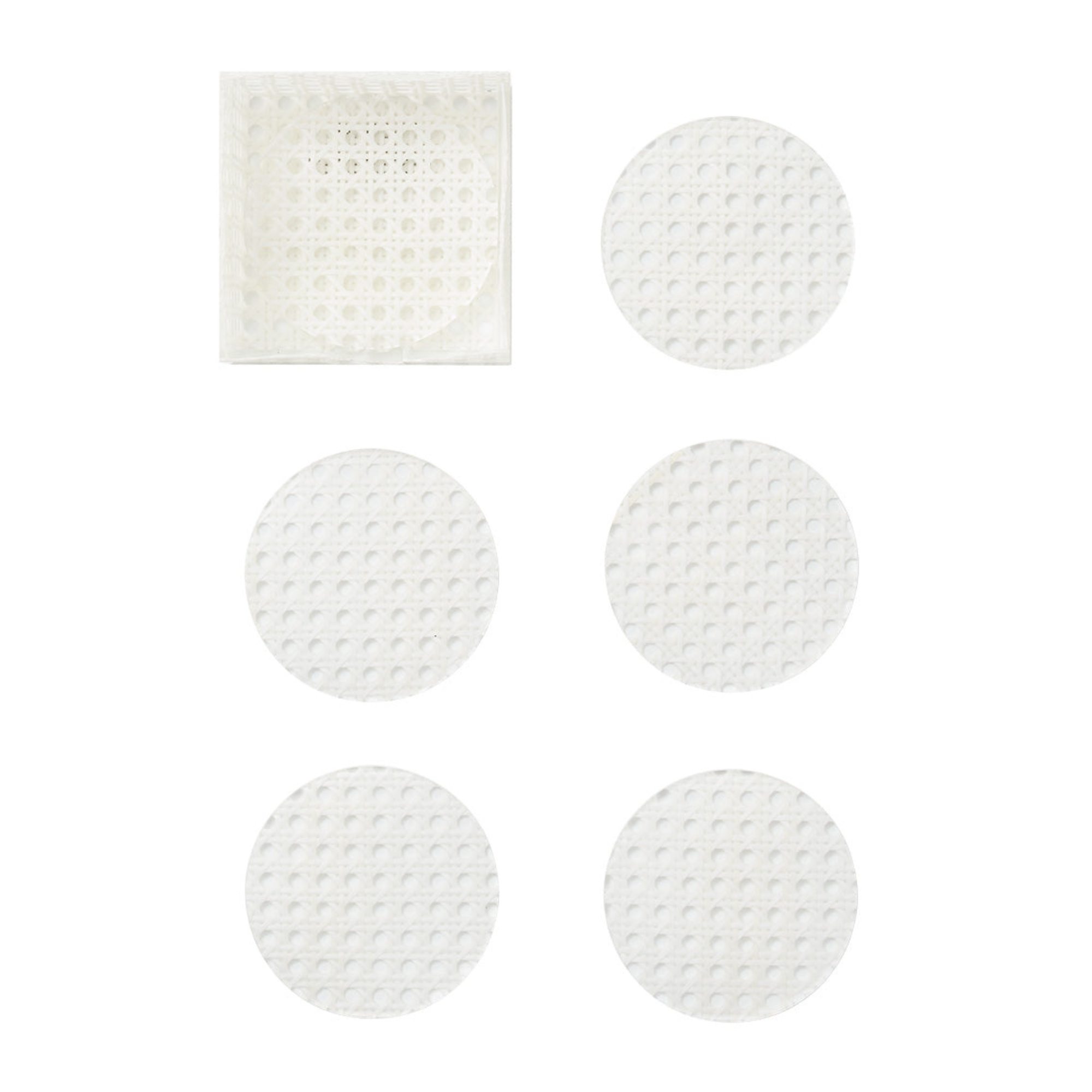 Reed Coasters in White - Set of 6