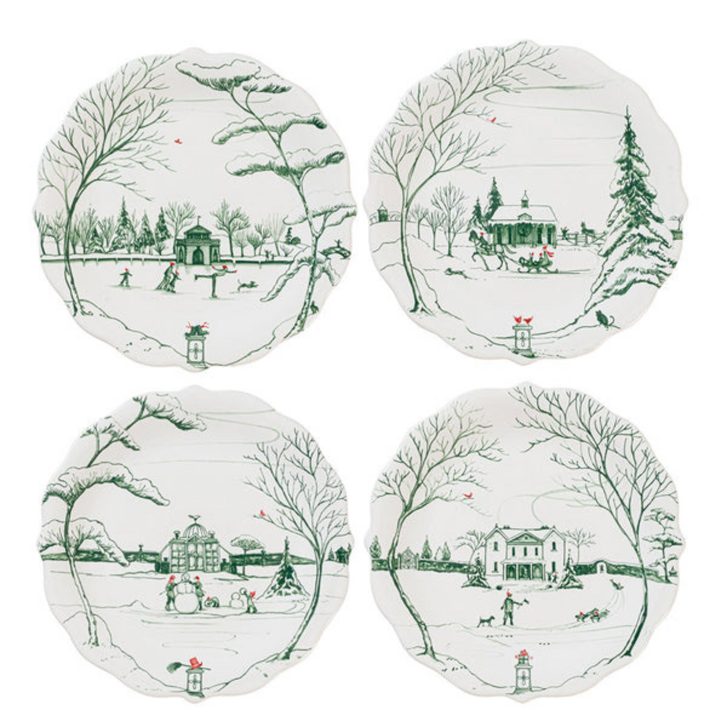 Country Estate Winter Frolic Party Plate Assorted - Set of 4