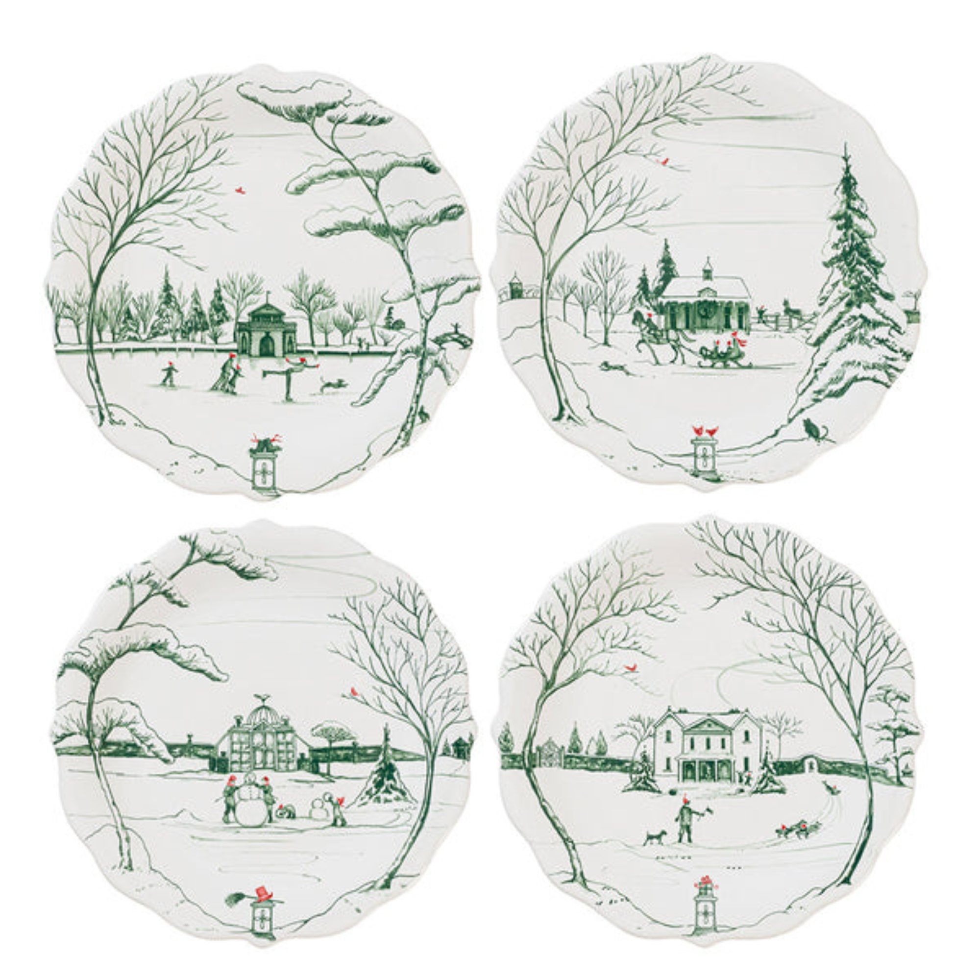 Country Estate Winter Frolic Party Plate Assorted - Set of 4