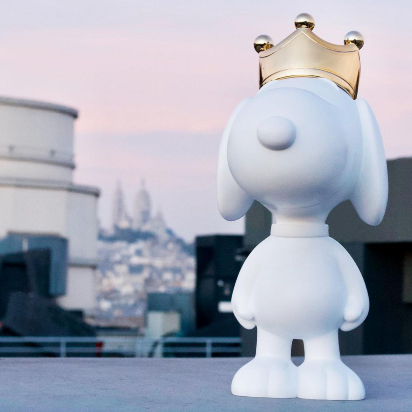 Snoopy Crown Sculpture with a Gold Chromed Crown