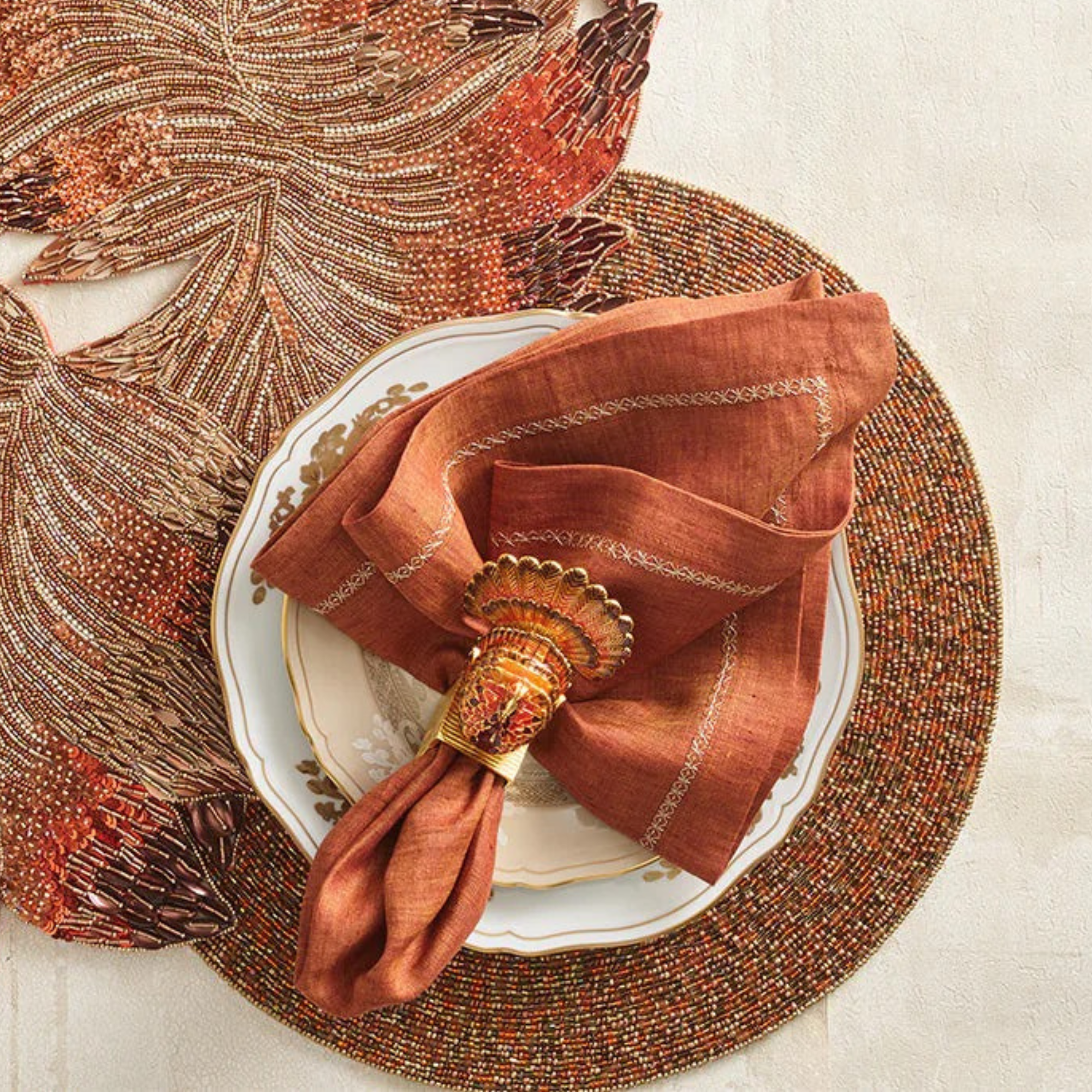 Turkey Trot Napkin Ring - Set of 4