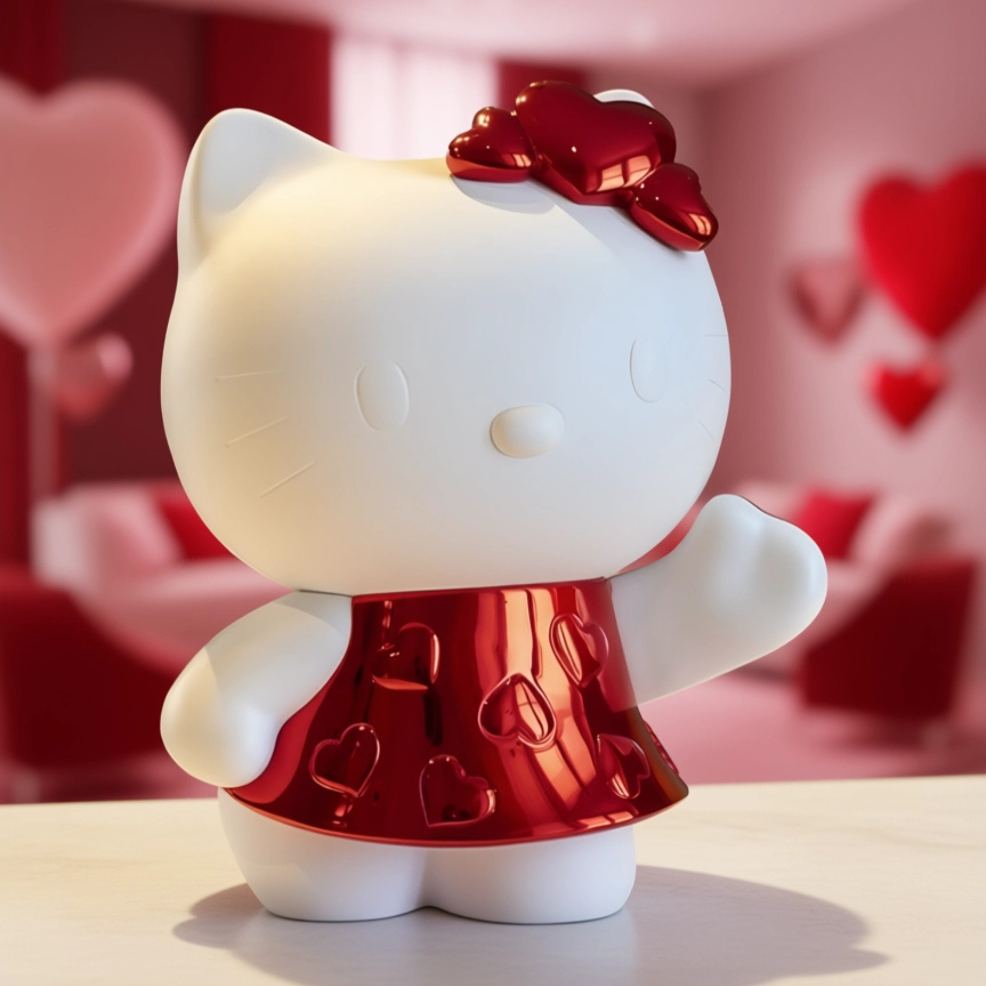 Hello Kitty Heart in Chromed Red