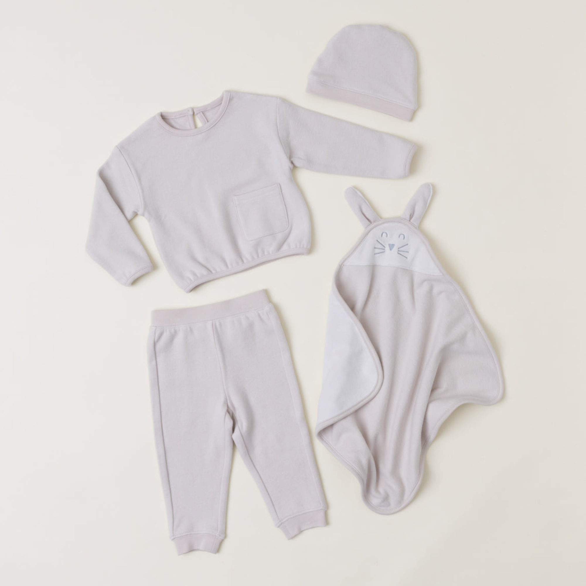 Malibu Collection Brushed Fleece Baby Sweats Set Bundle