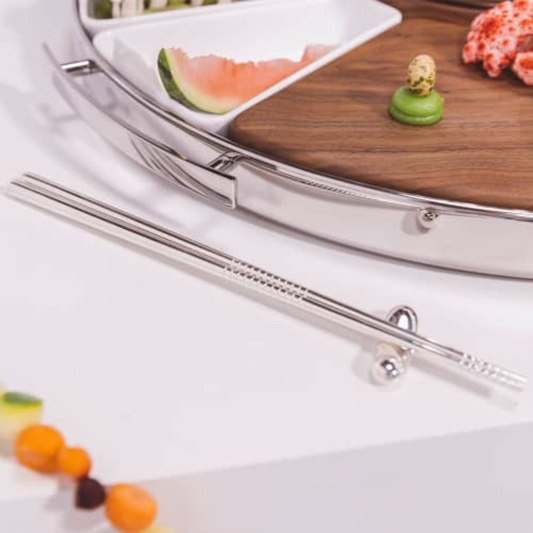 Mood Asia Silver Plated Chopsticks set with Rest