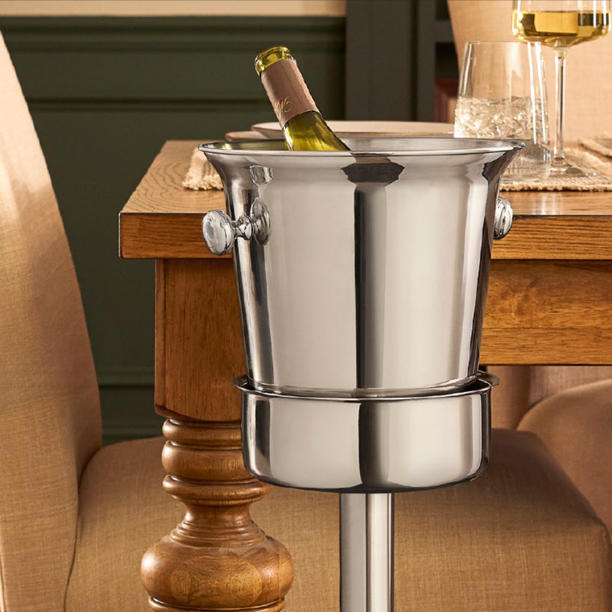 Round Wine Bucket with Stand