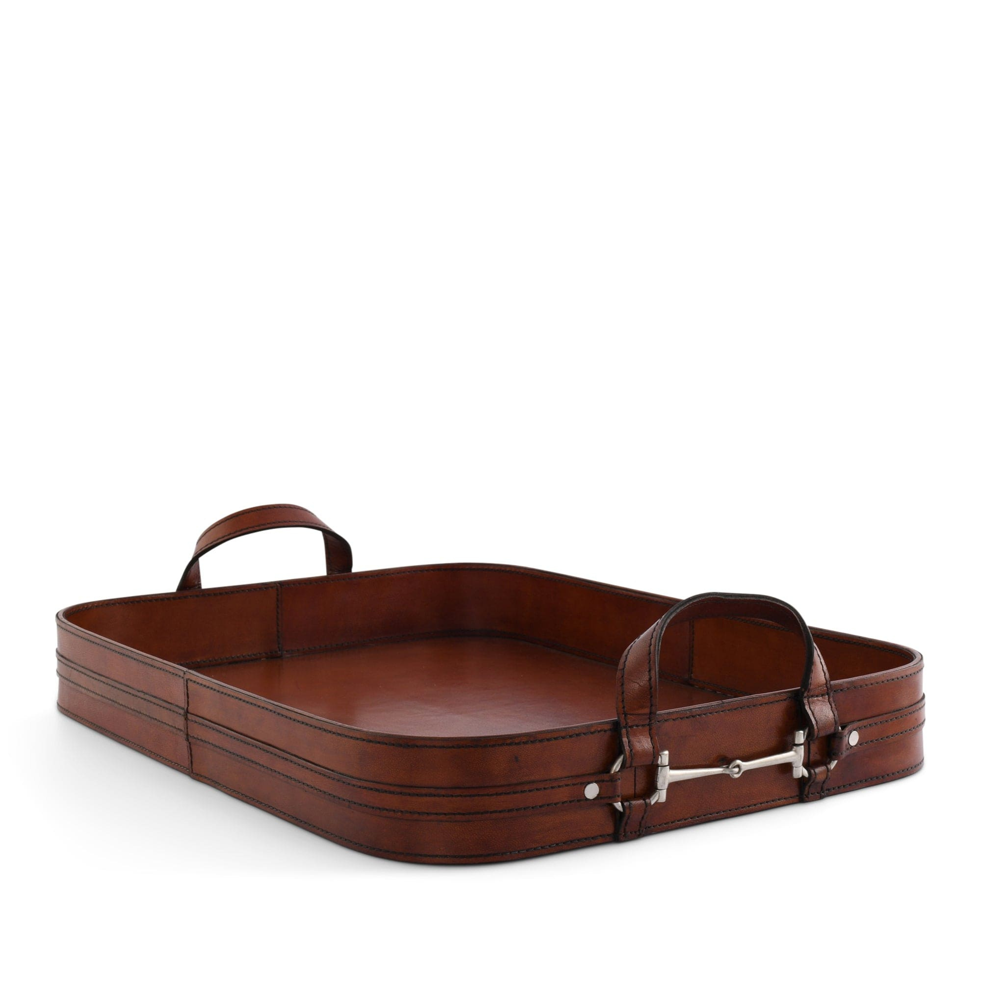 Equestrian Bit Leather Serving Tray