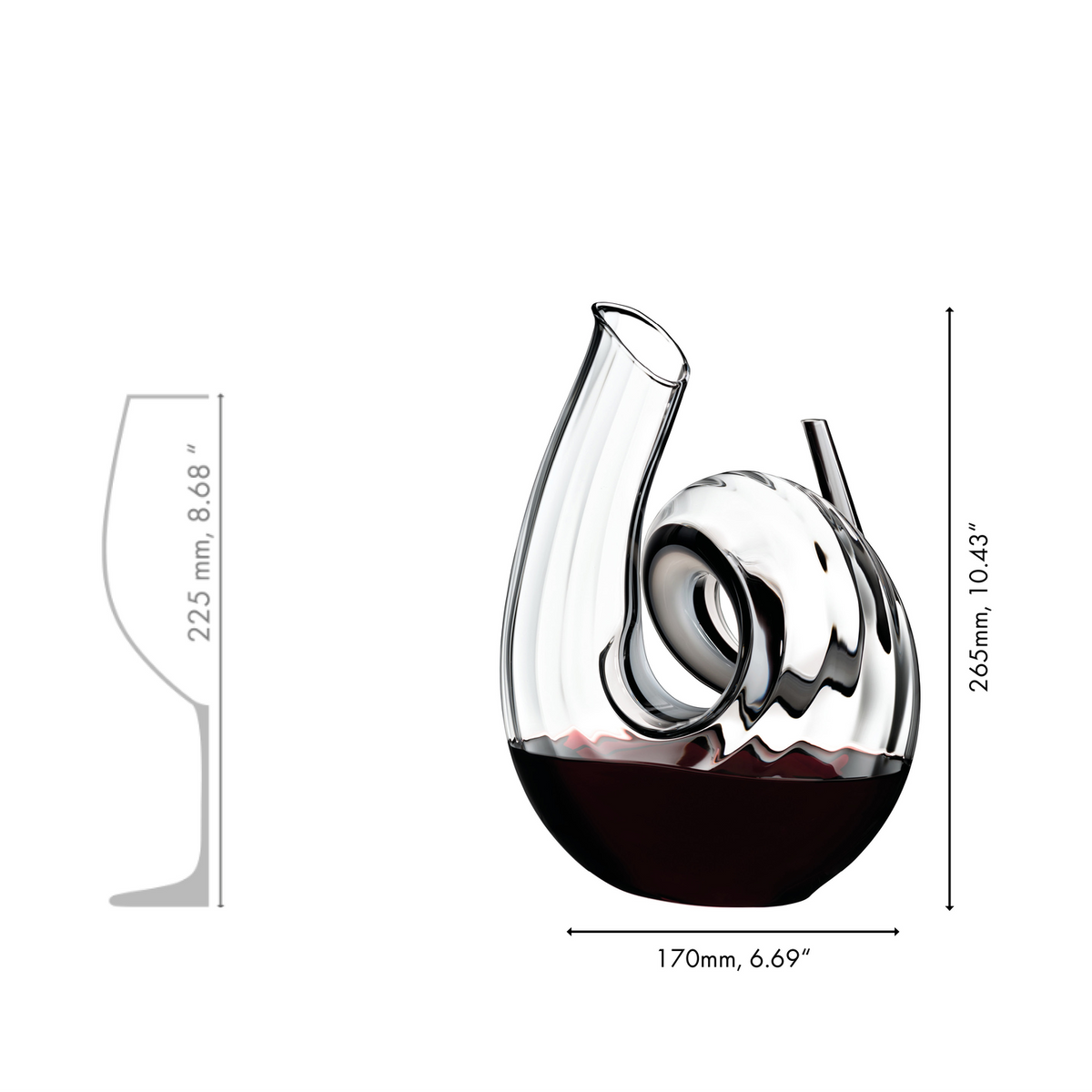 Curly Fatto a Mano Decanter in White & Black