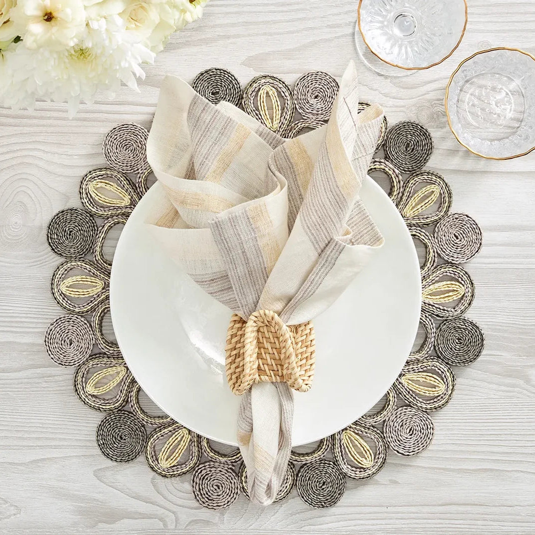 Marisol Placemat in Natural & Grey - Set of 4