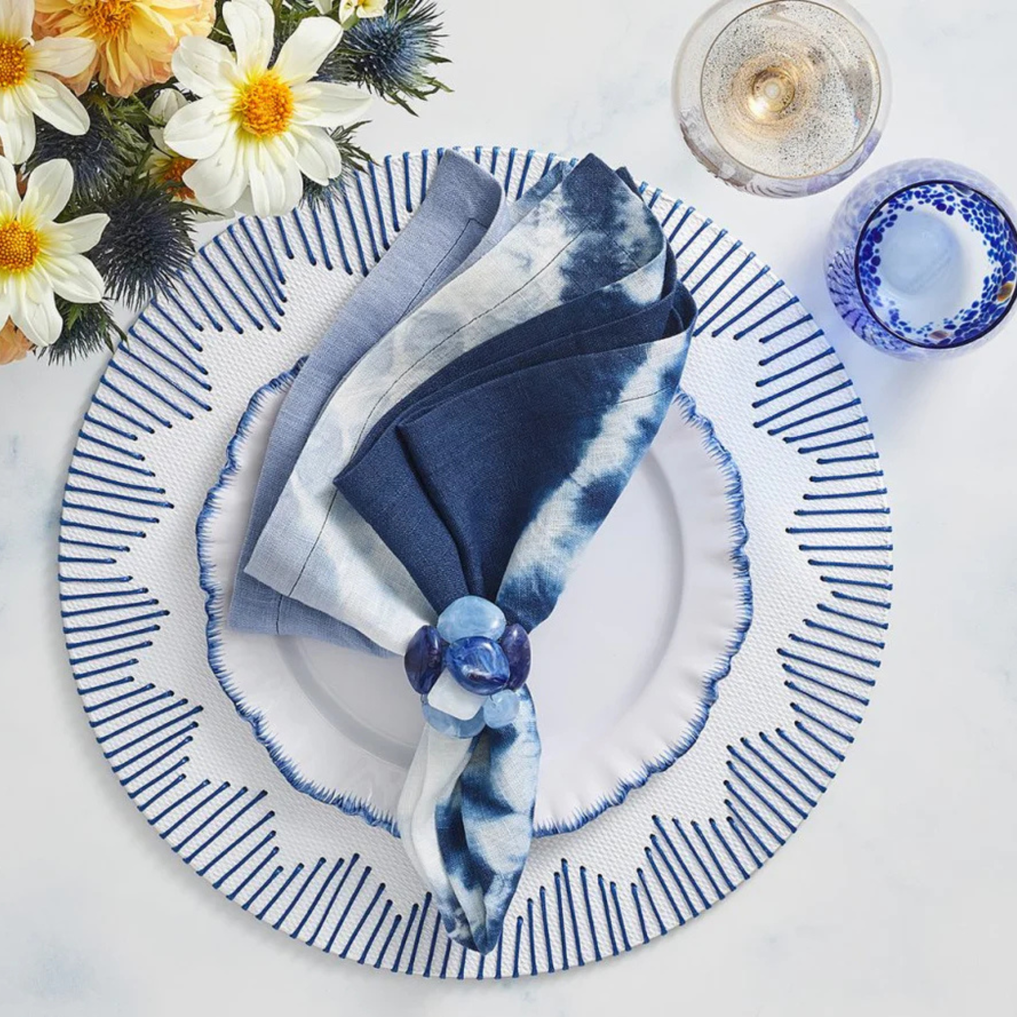 Sea Stone Napkin Rings - Set of 4