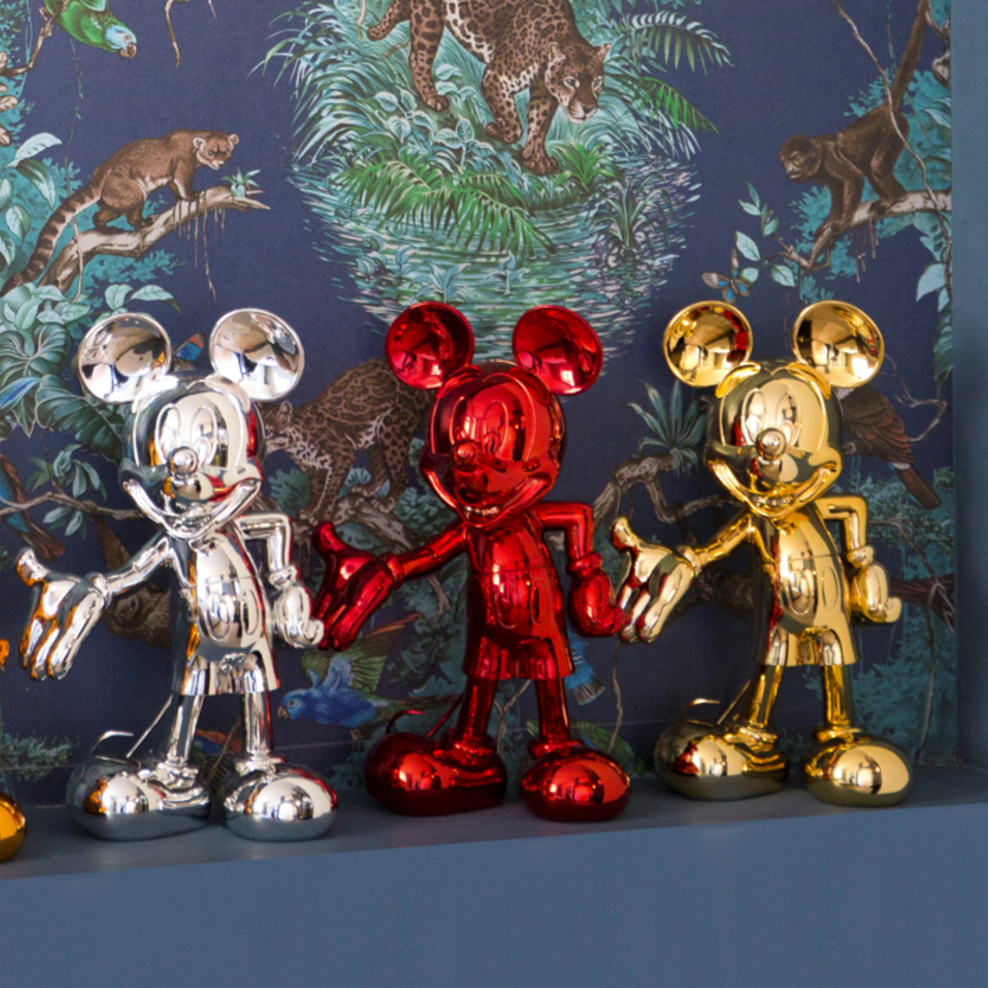 Mickey Mouse Welcome Sculpture in Chromed Gold