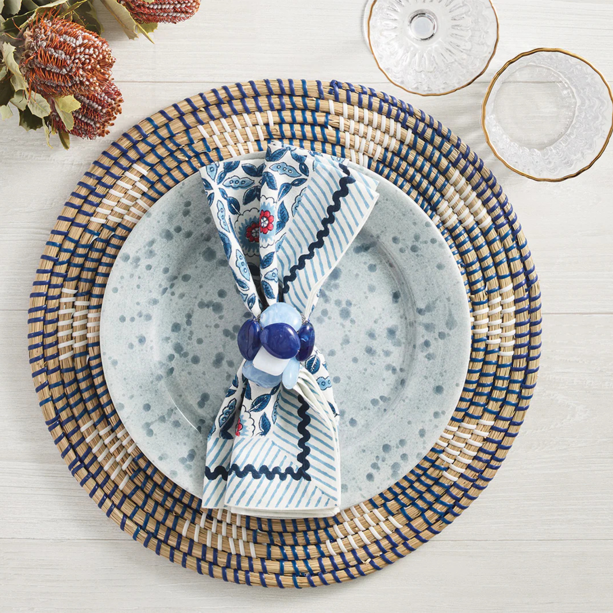 Sea Stone Napkin Rings - Set of 4