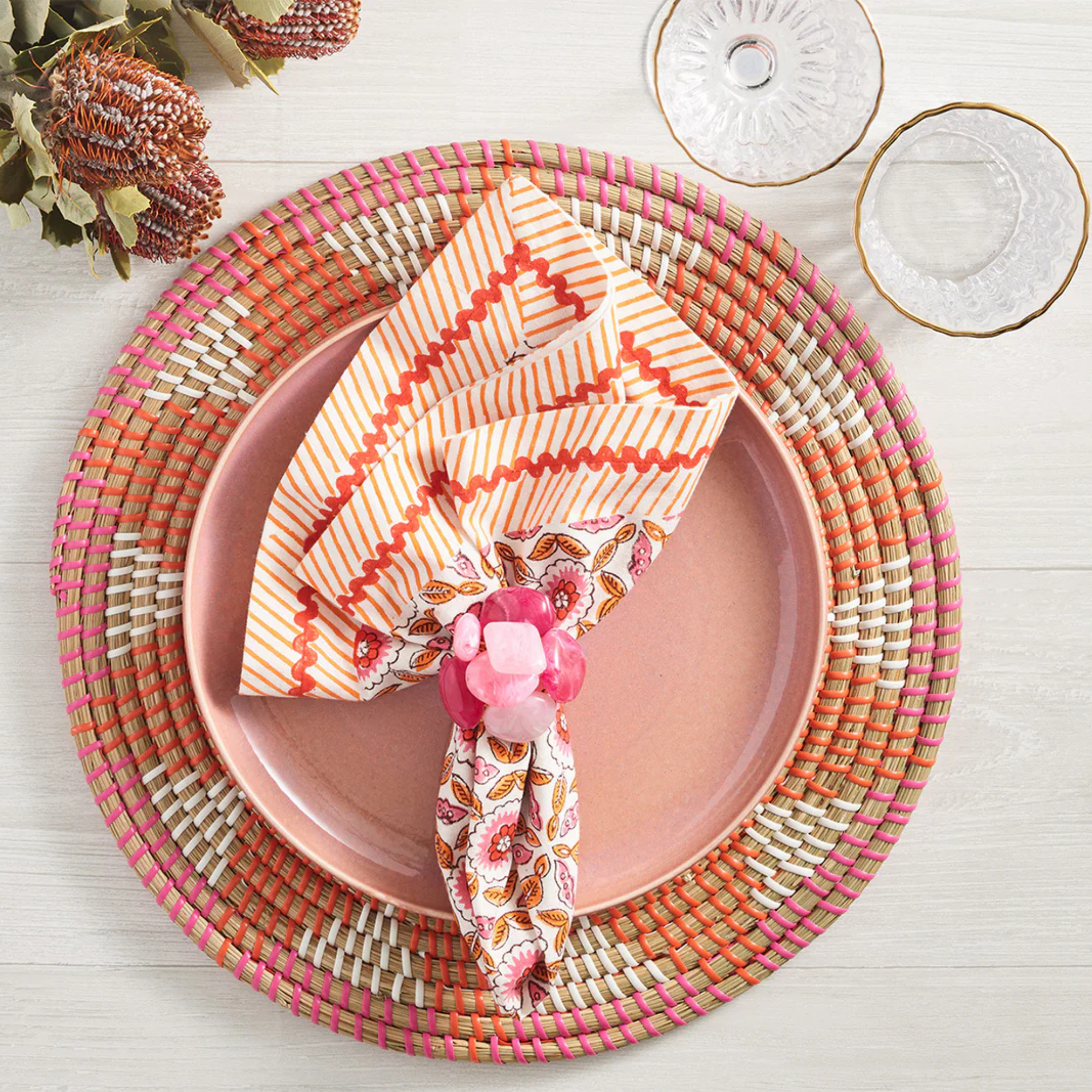 Sea Stone Napkin Rings - Set of 4