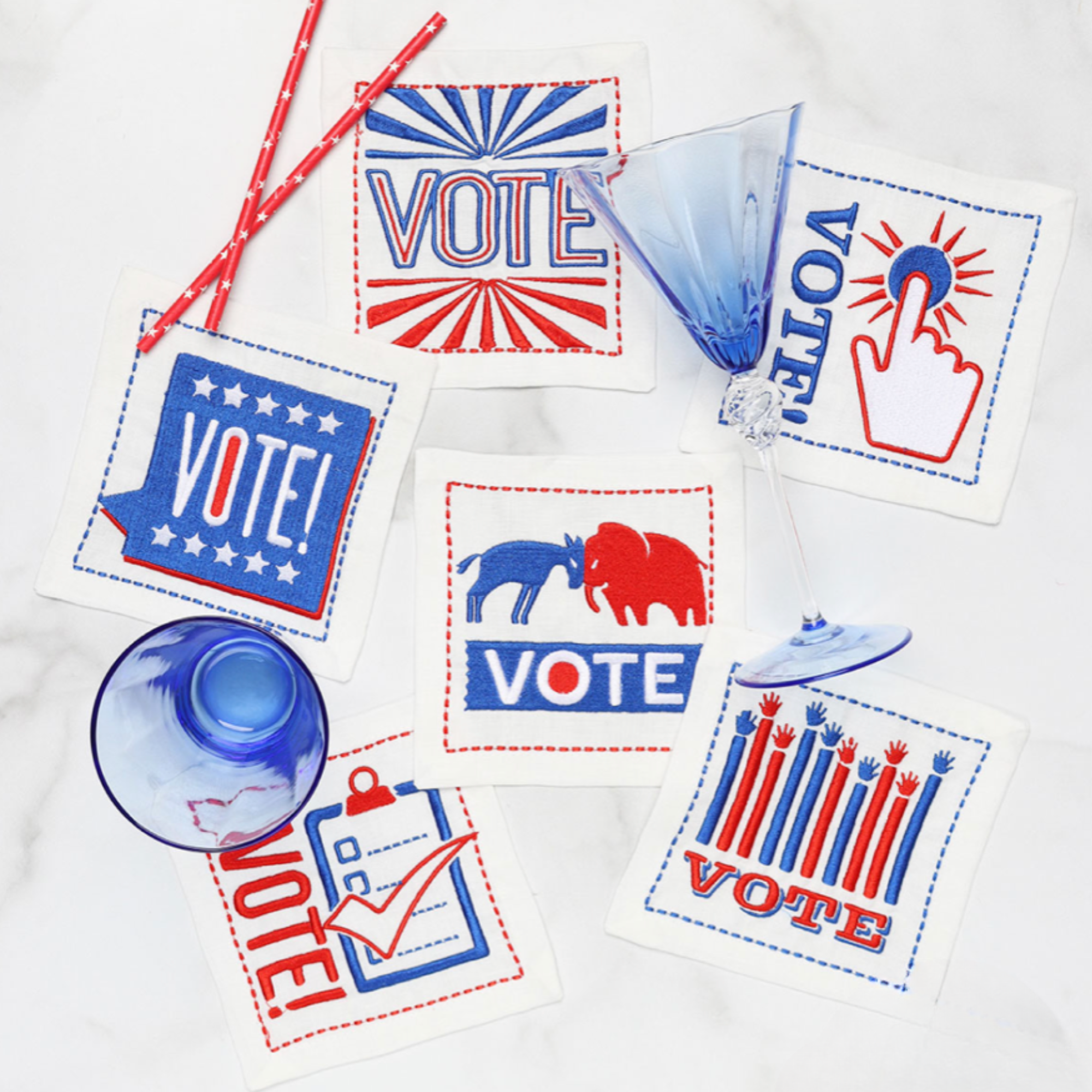 Daphne Wine Glass in Blue - Set of 4