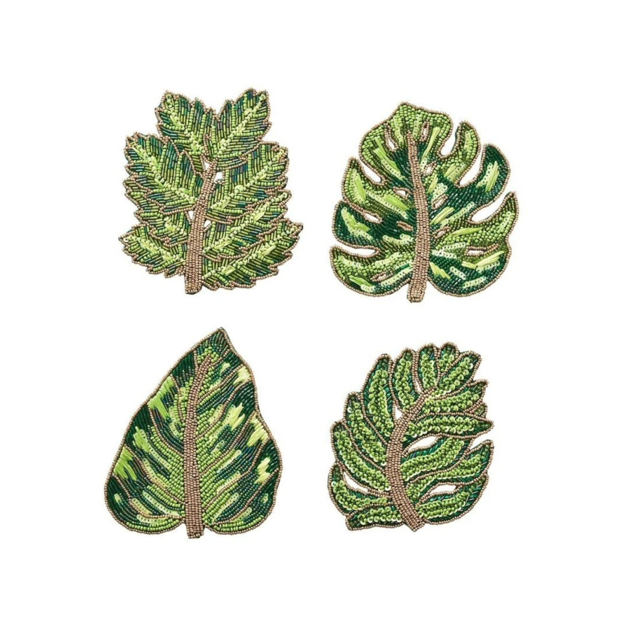 Laurel Drink Coasters in Green - Set of 4