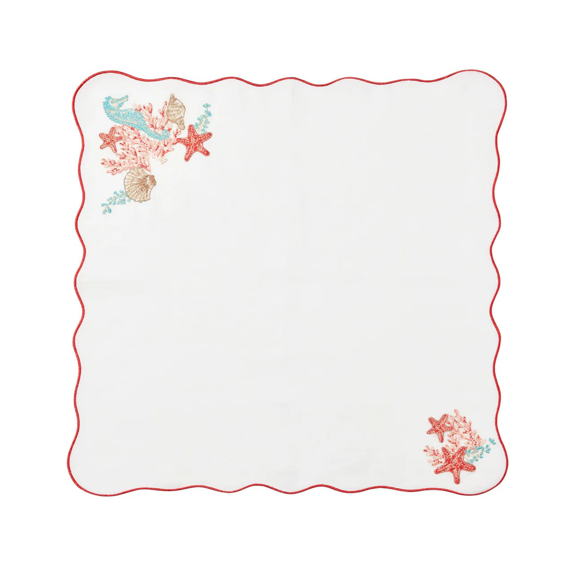 Marina Napkin in White & Multi - Set of 4