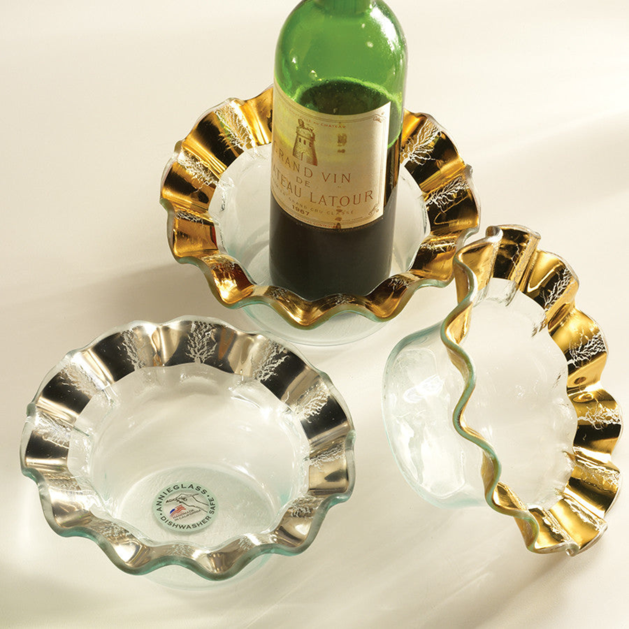 Ruffle Wine Coaster/Candle Holder