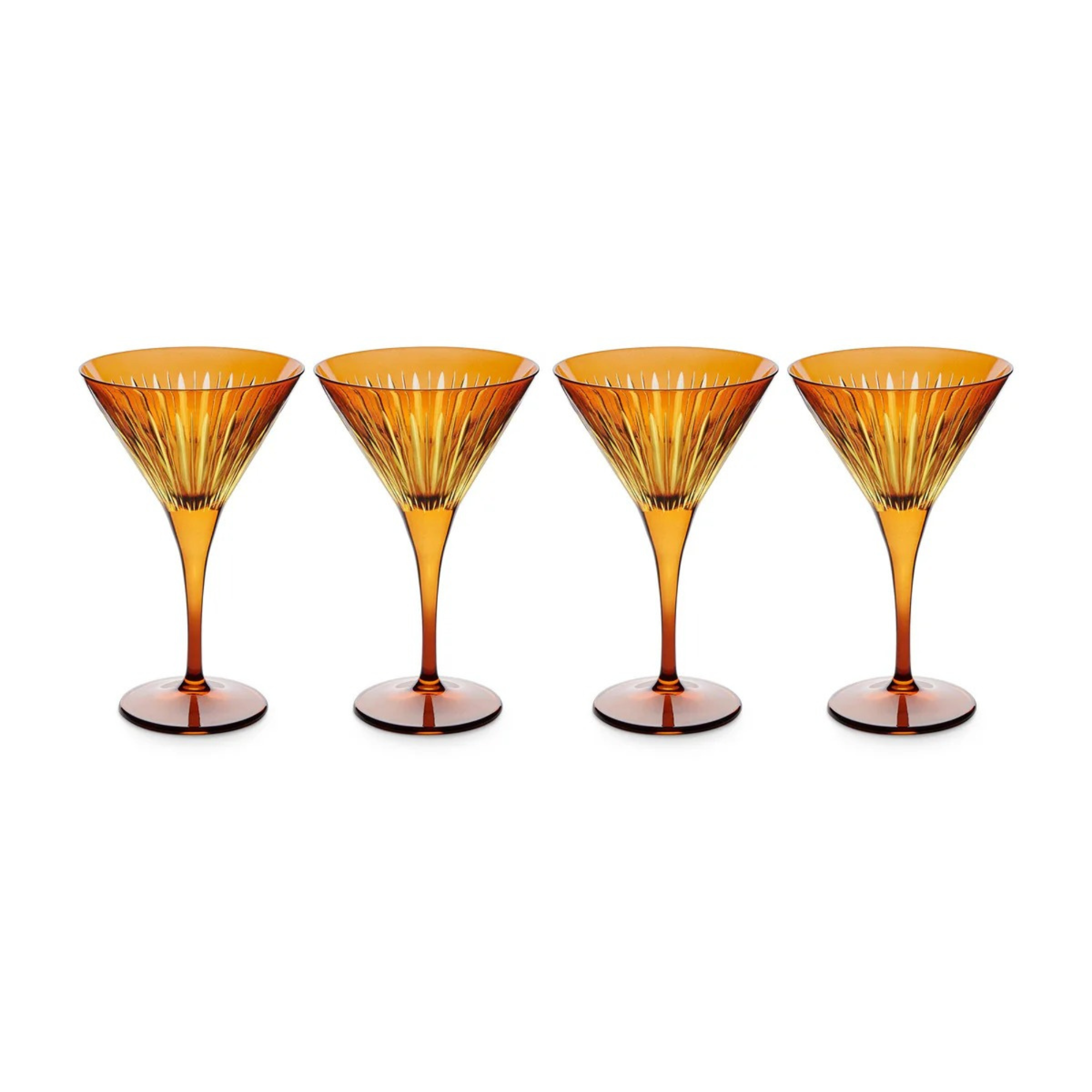 Prism Martini Glasses Amber - Set of 4