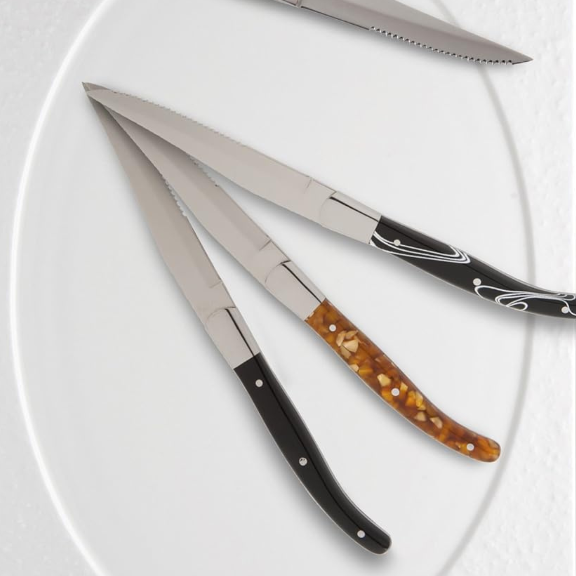 Provençal Black Handle Serrated Steak Knife - Set of 6