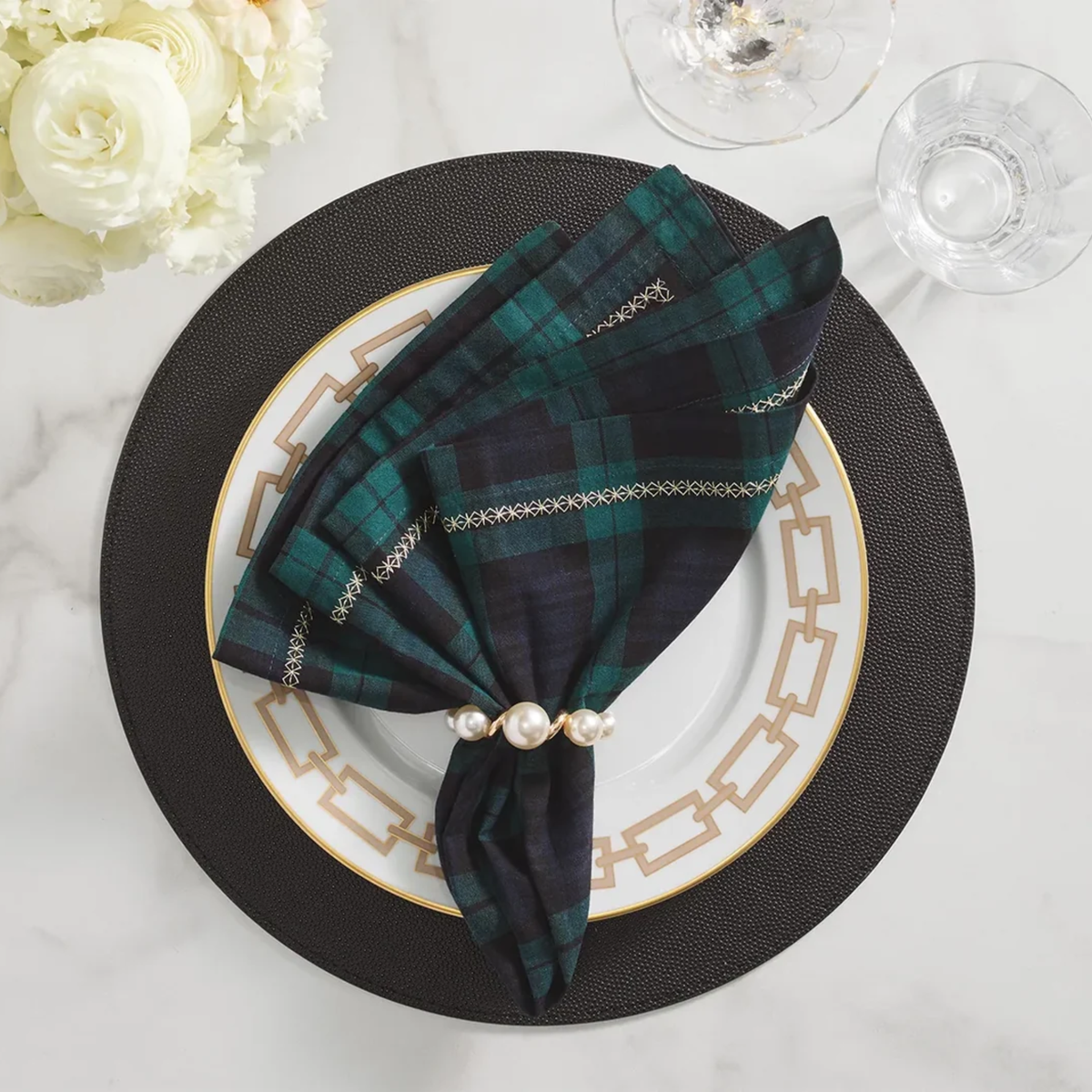 Watchplaid Napkin in Blue & Green - Set of 4