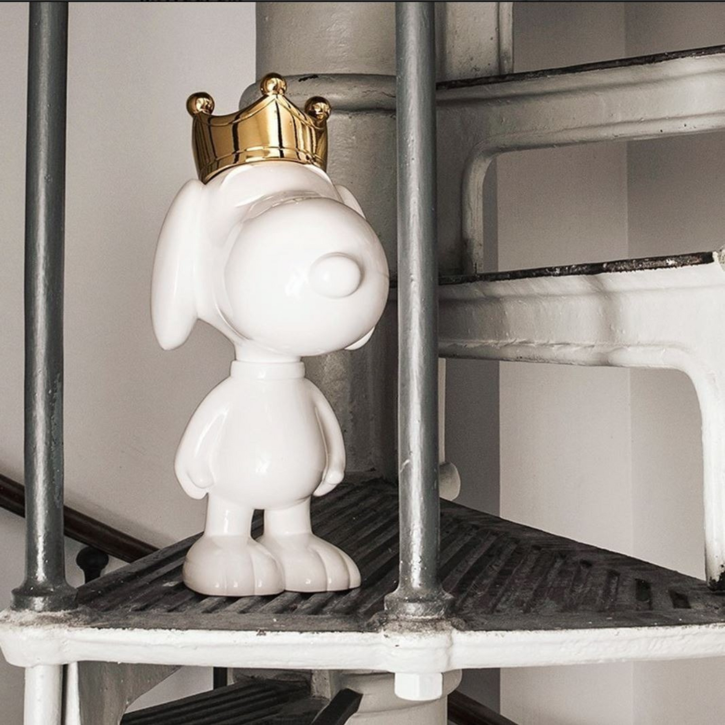 Snoopy Crown Sculpture with a Gold Chromed Crown