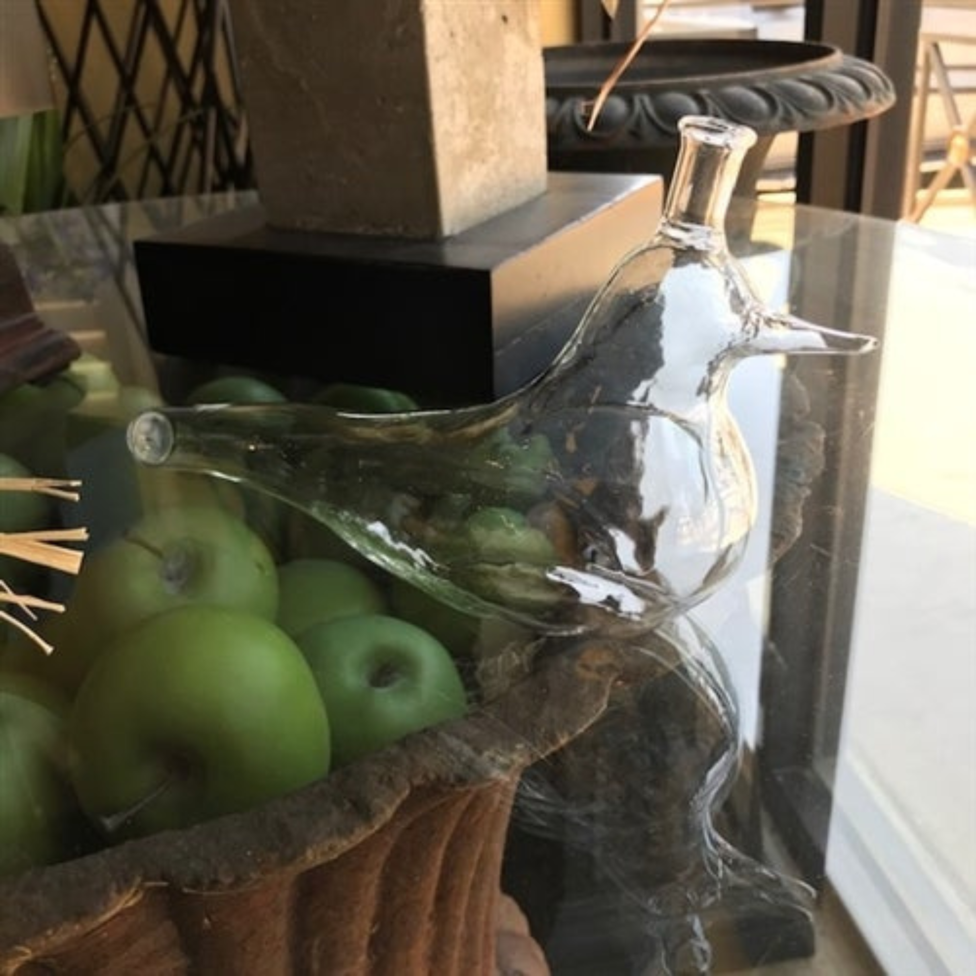 Pair of Glass Dove Vases