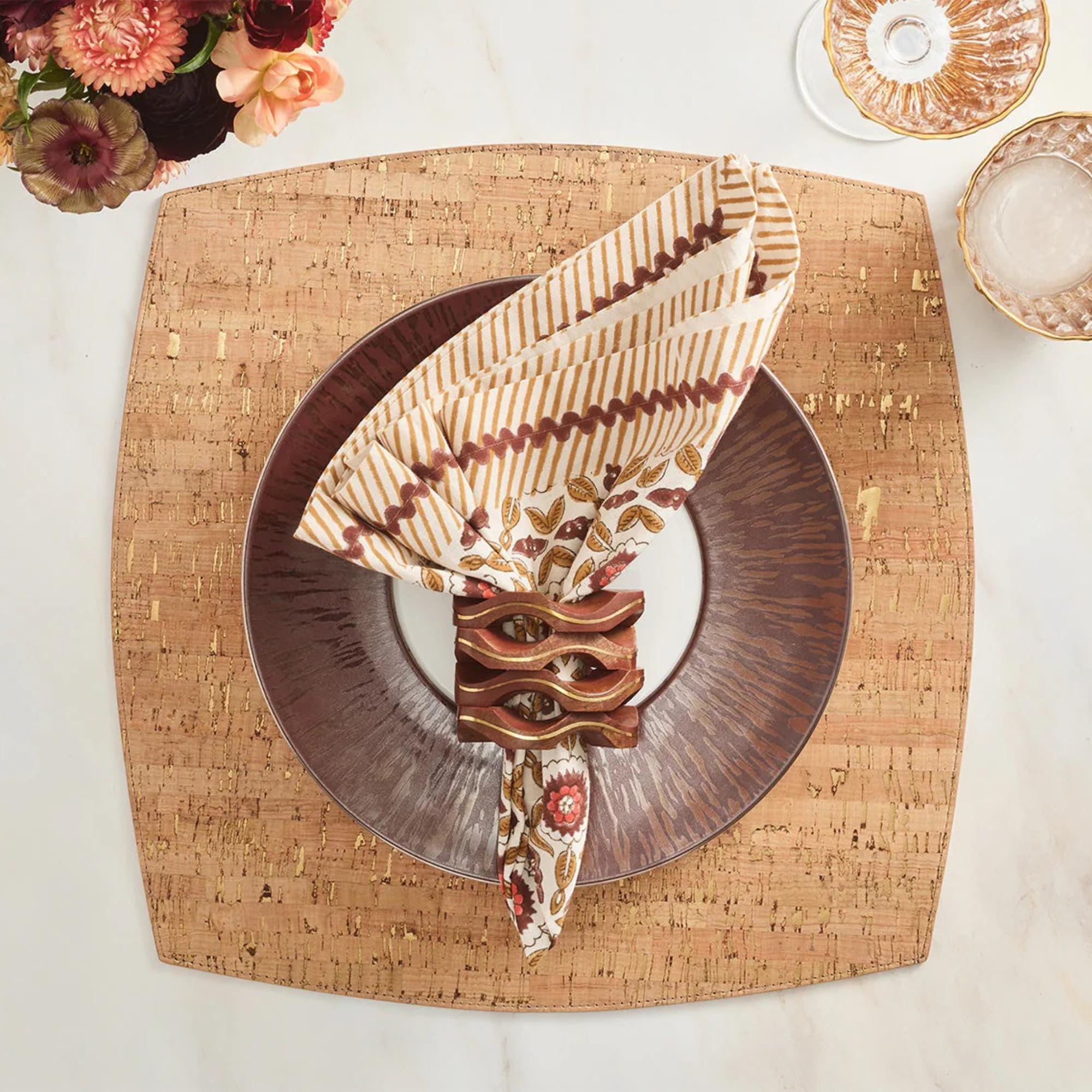 Whistler Placemat in Natural & Gold - Set of 4