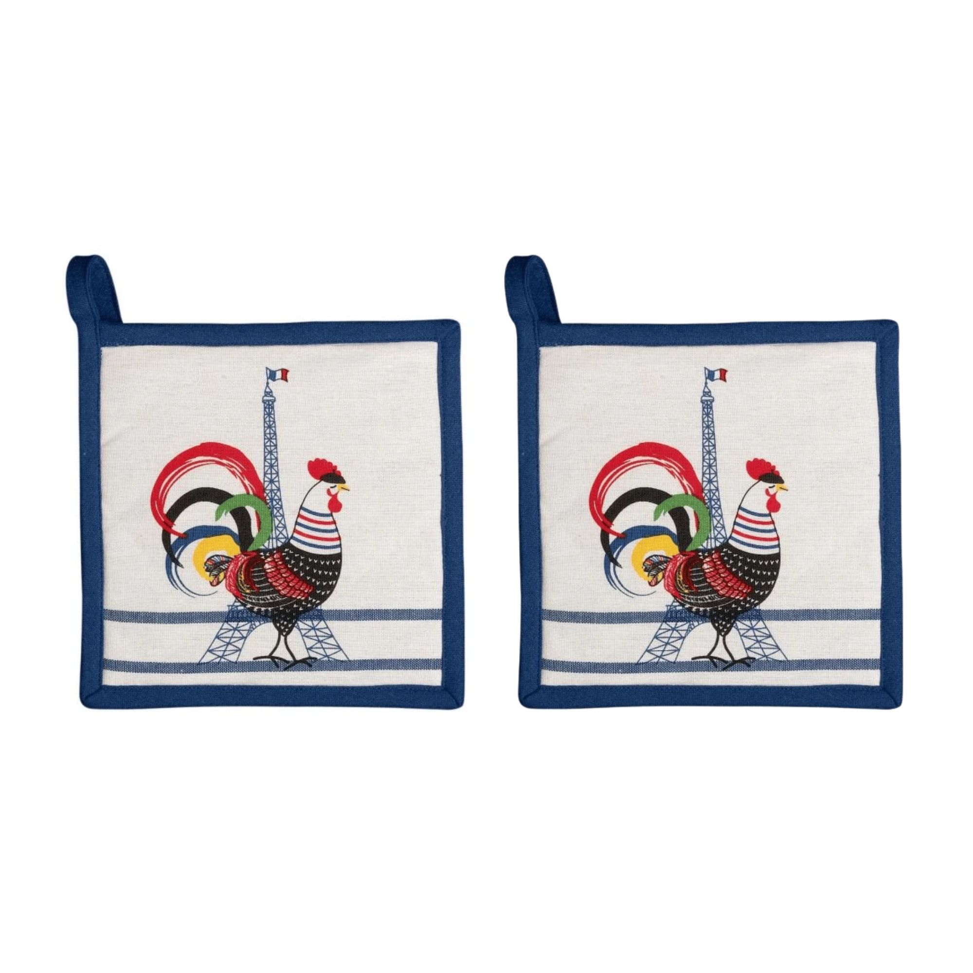 Torchons & Bouchons Cocorico Oven Mitt - Set of 2