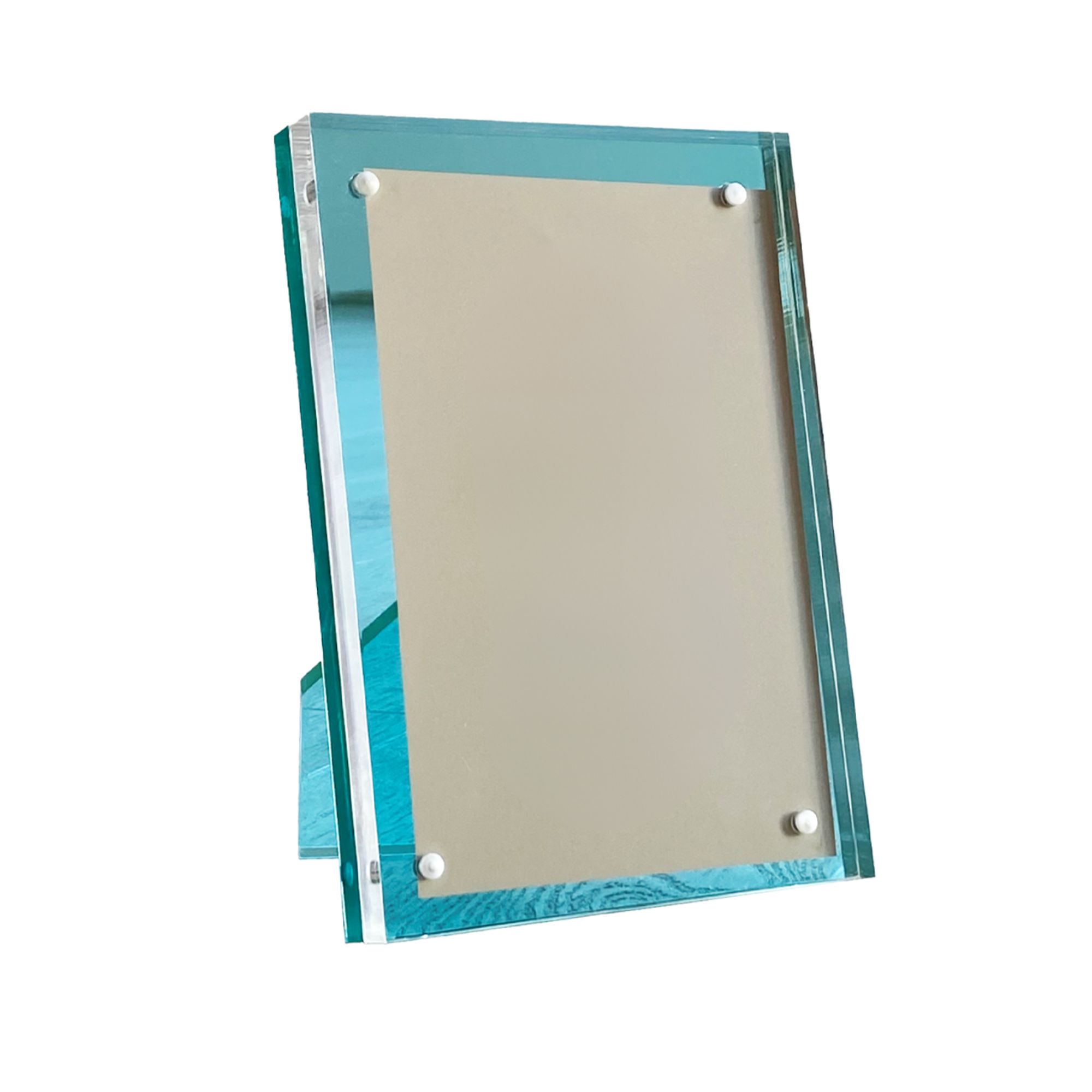 Lucite Frame with Turquoise Back