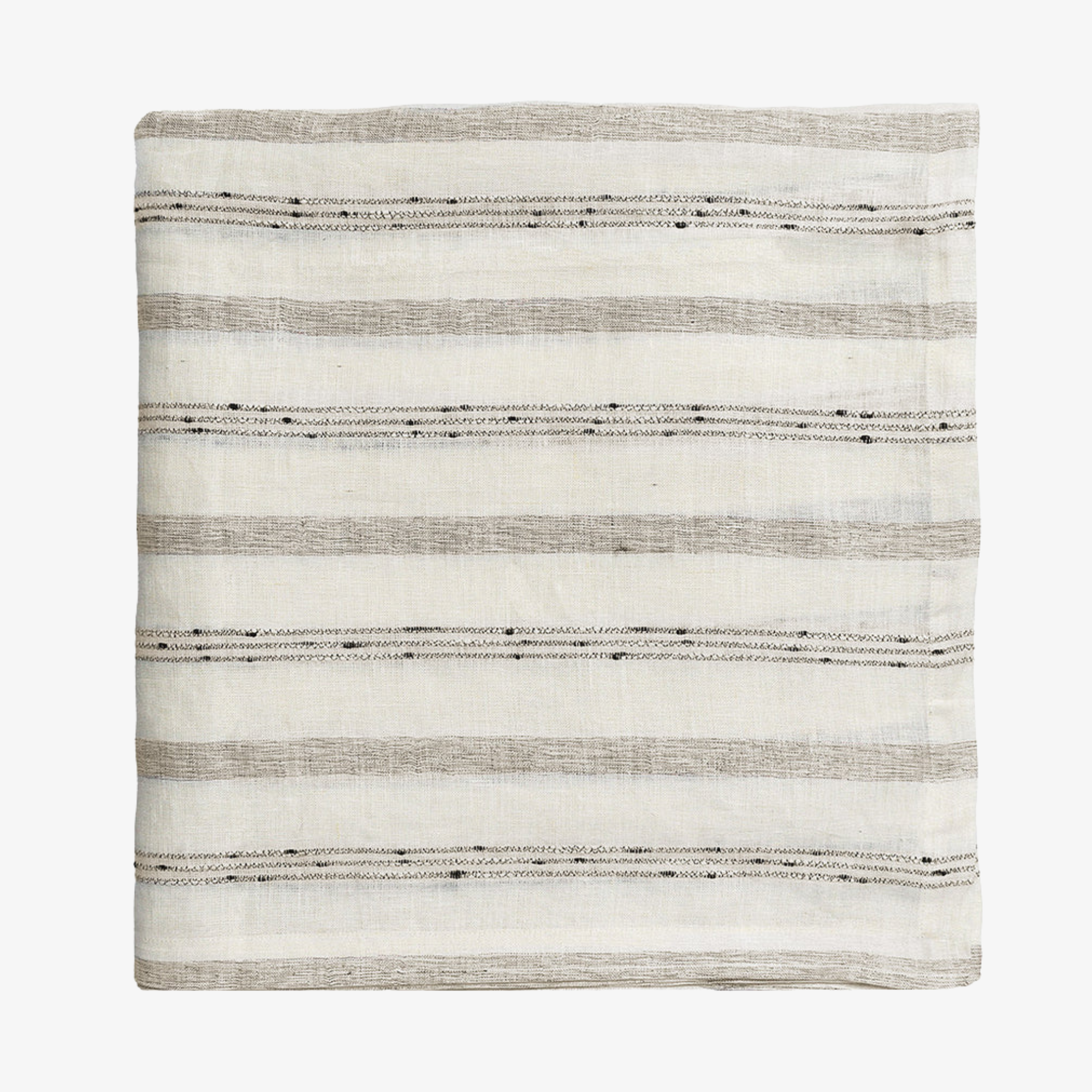 Stria Tablecloth in Ivory & Black