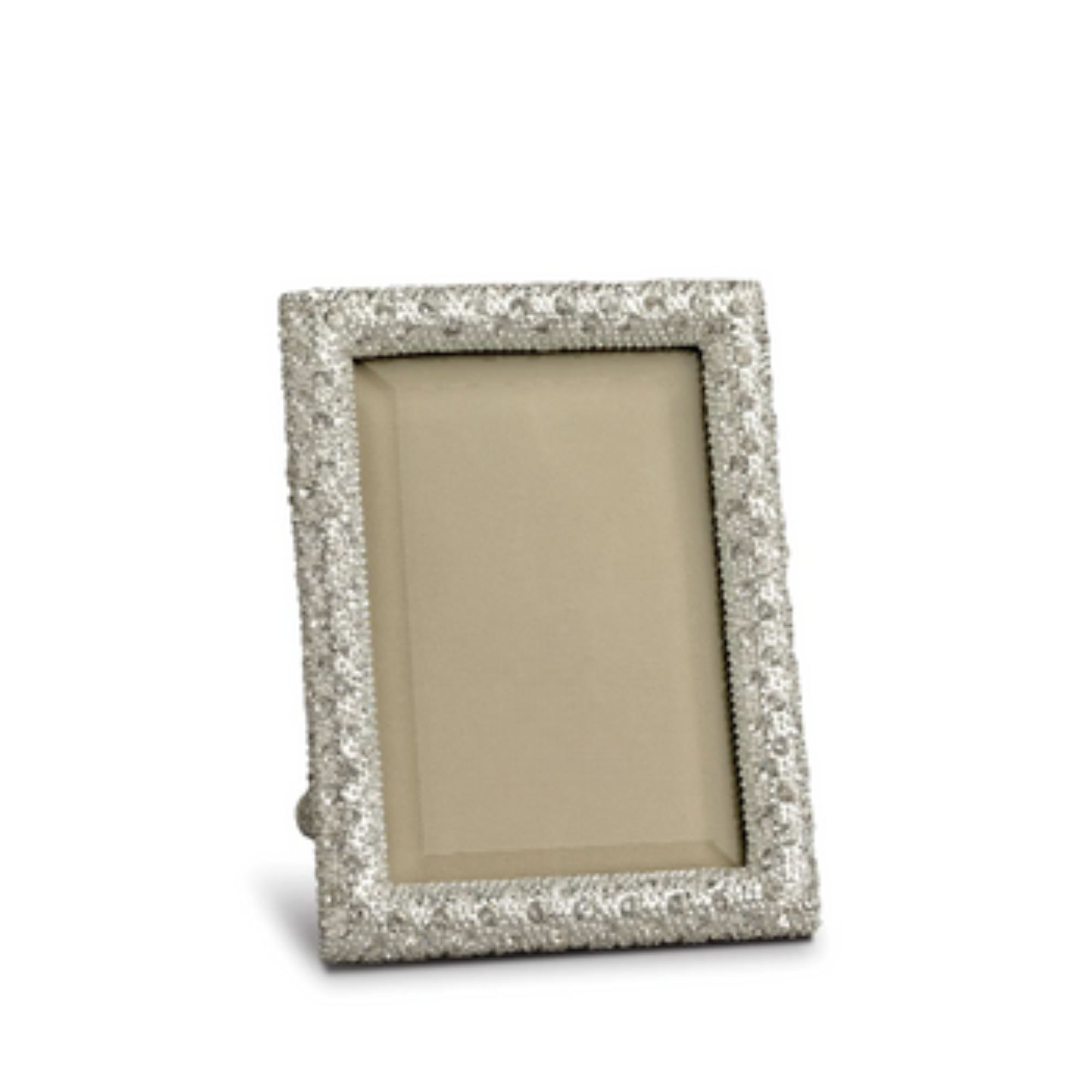 Platinum Rectangular Pave Frame