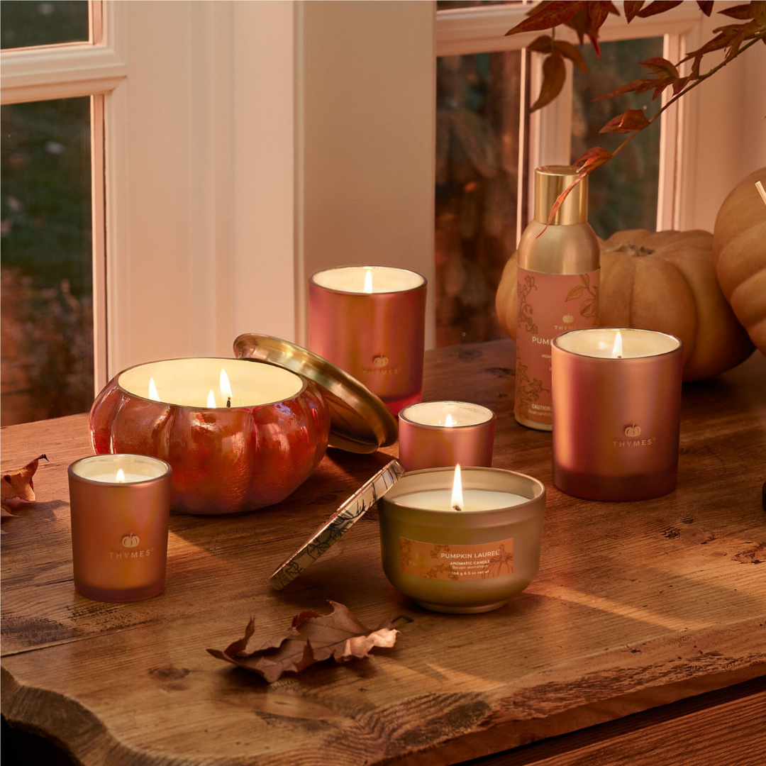 Pumpkin Laurel 15oz Large Candle with Lid