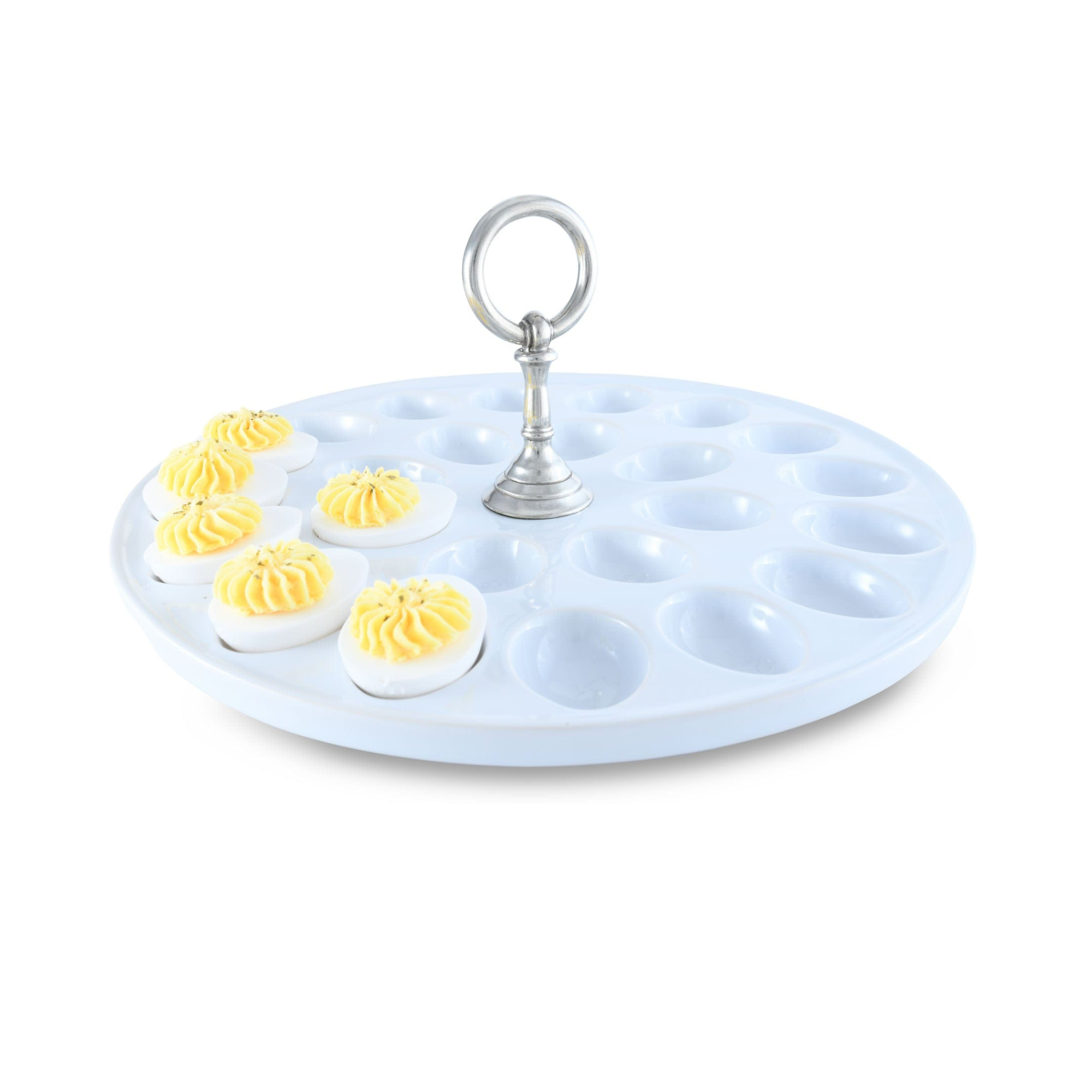 Deviled Egg tray with Pewter Classic Ring Handle