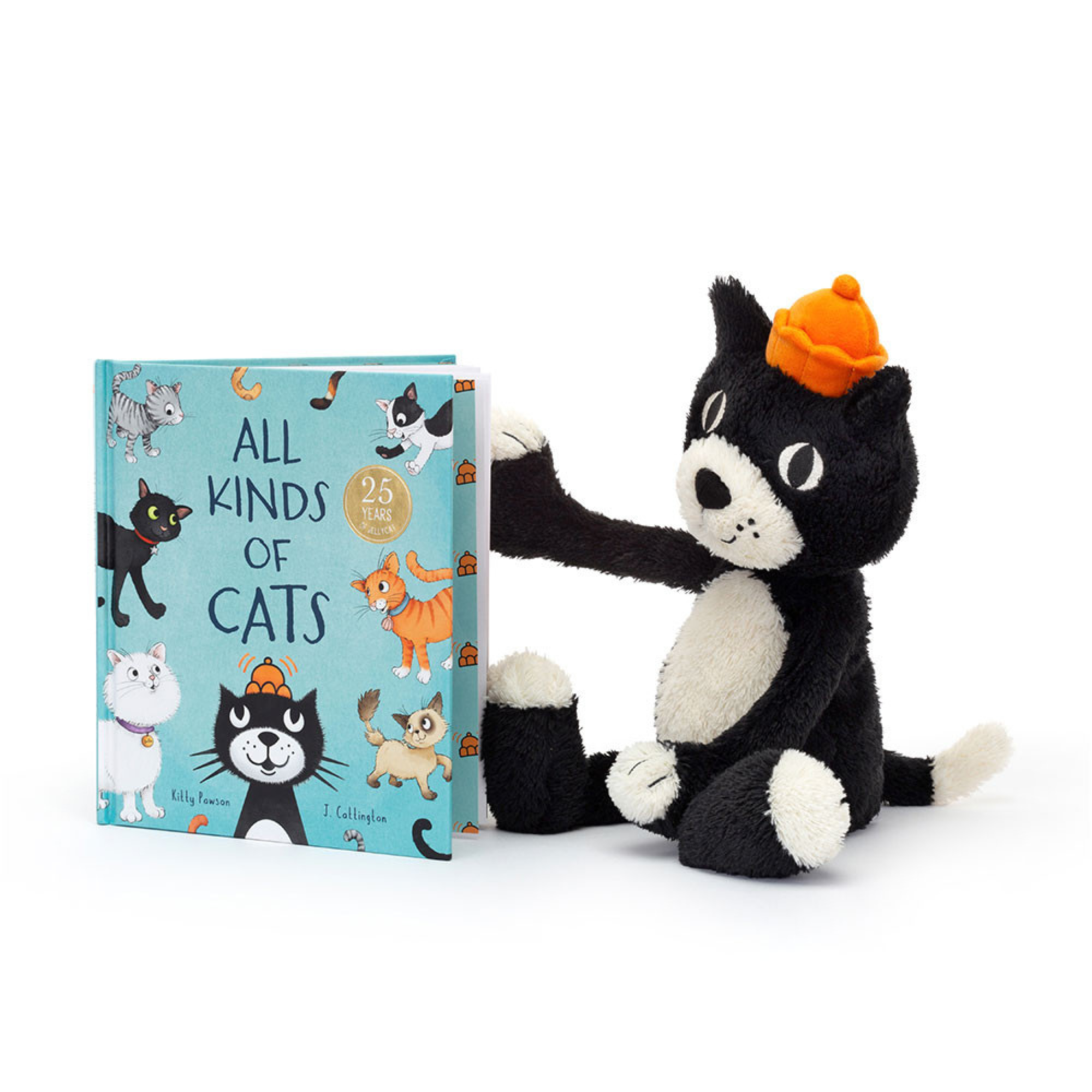 Jellycat Jack with All Kinds of Cats Book