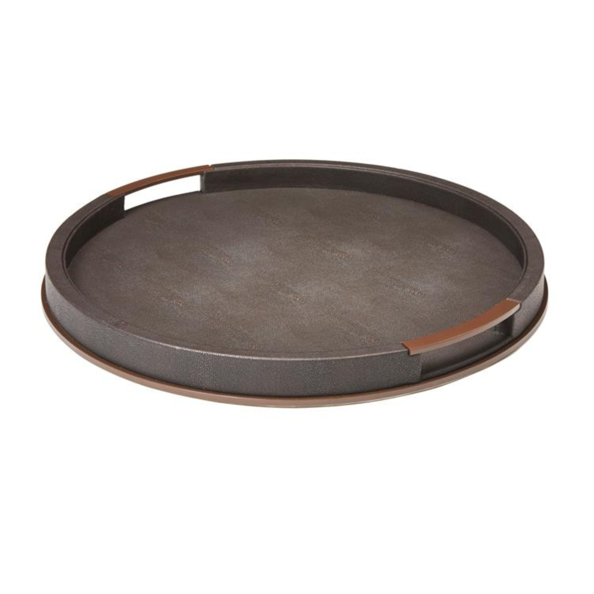 Sophie Paterson Collection: Large Round Anthracite Shagreen Tray