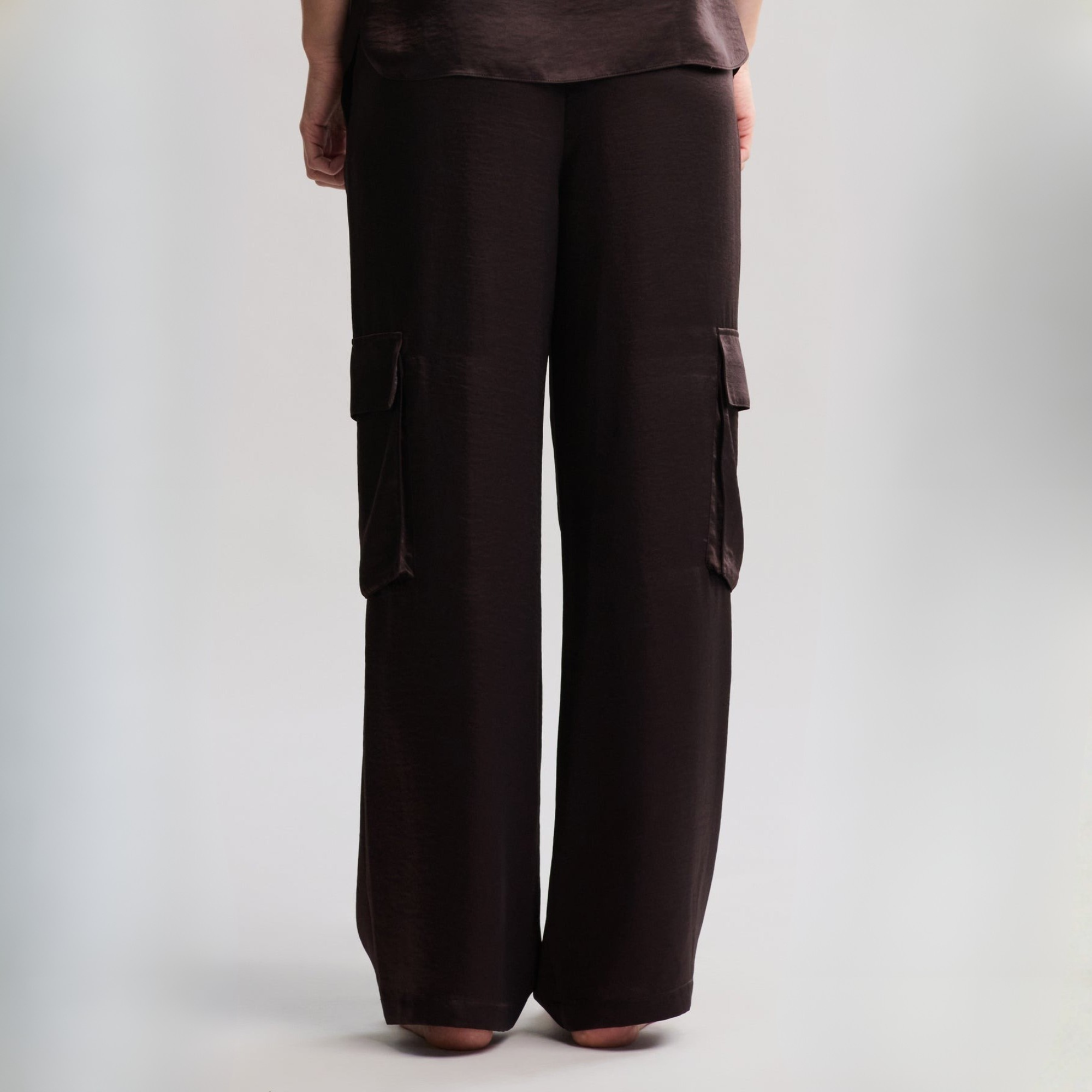 Liquid Satin Wide Leg Cargo Pant