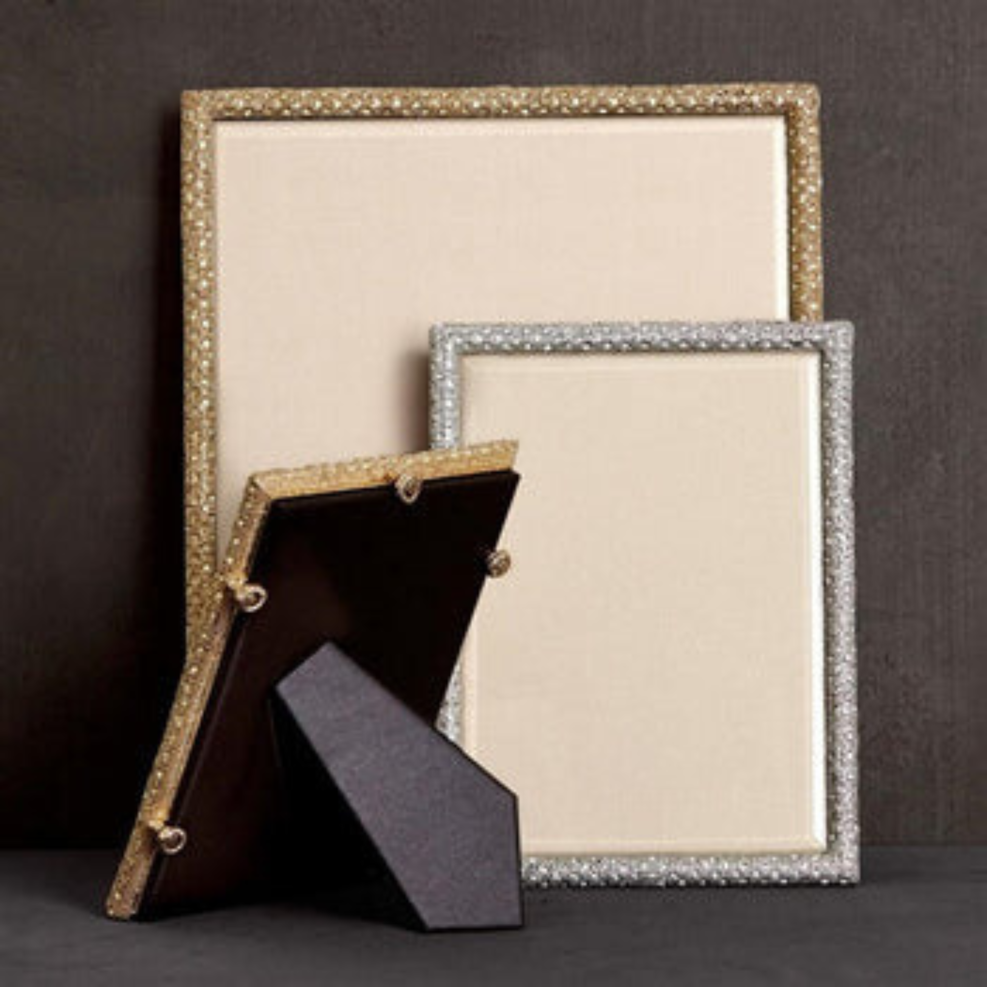 Gold Rectangular Pave Frame