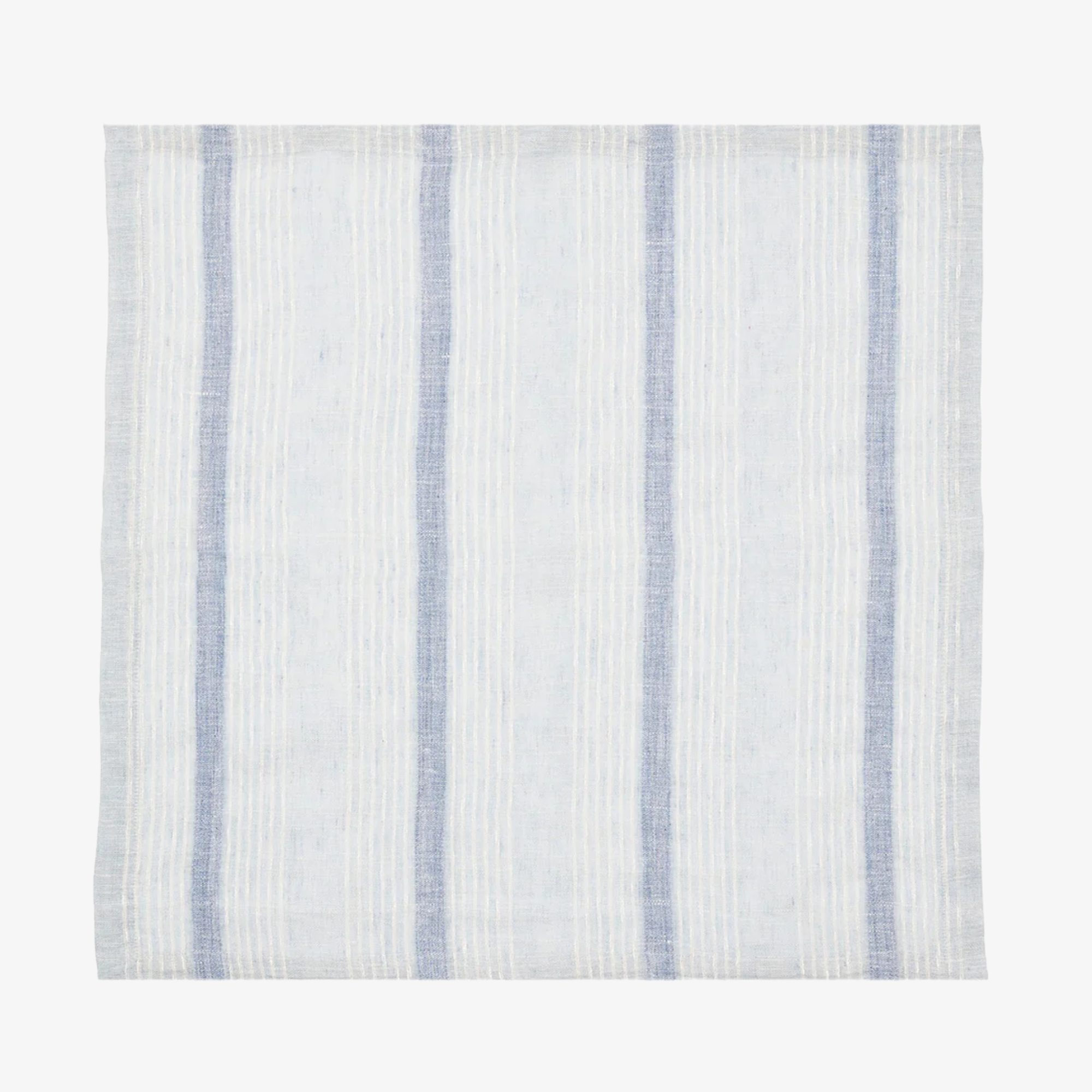 Ribbon Stripe Napkin in Ivory and Blue - Set of 4