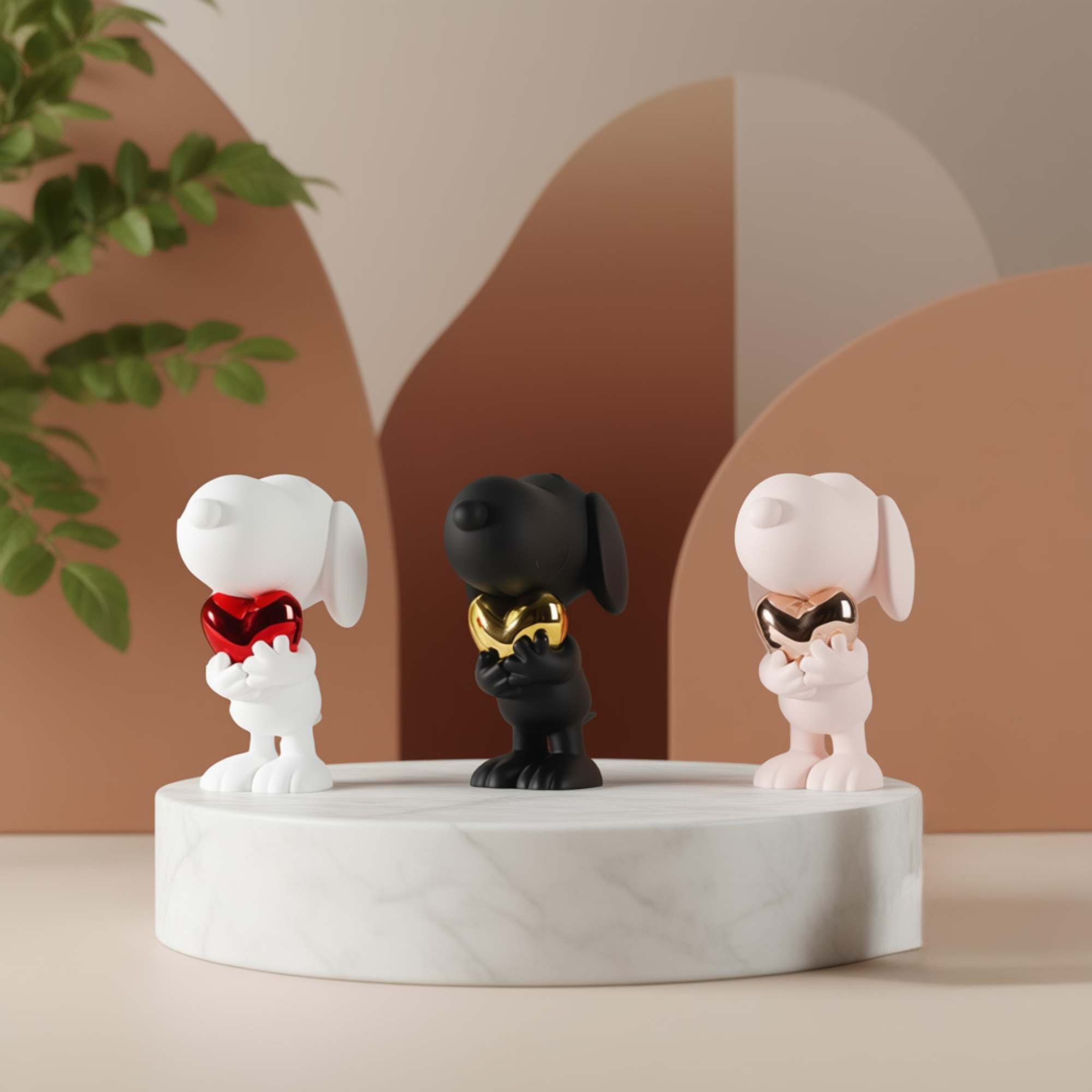 Trio Set de Snoopy Heart Chromed